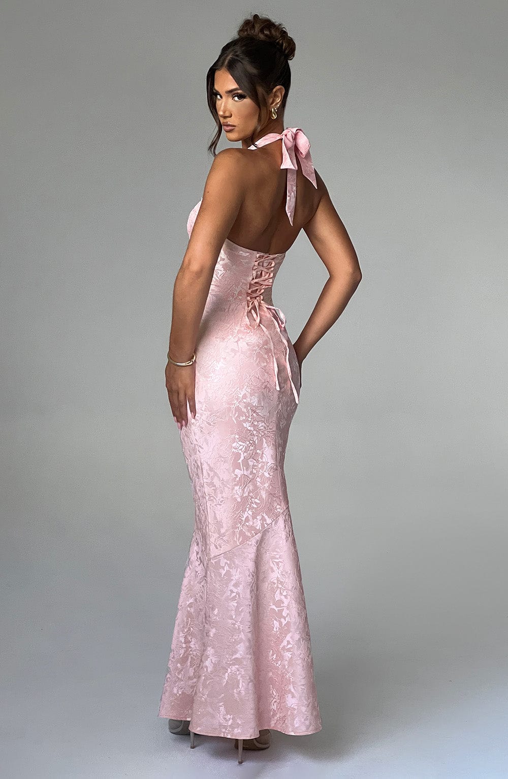 Josephine Maxi Elbise - Pudra Pembesi