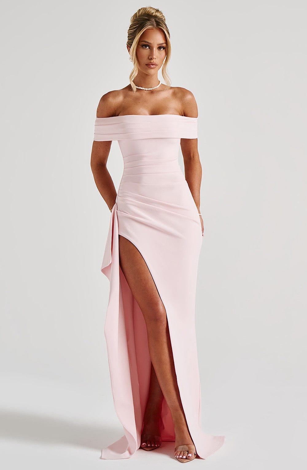 Joyce Maxi Elbise - Pudra Pembesi