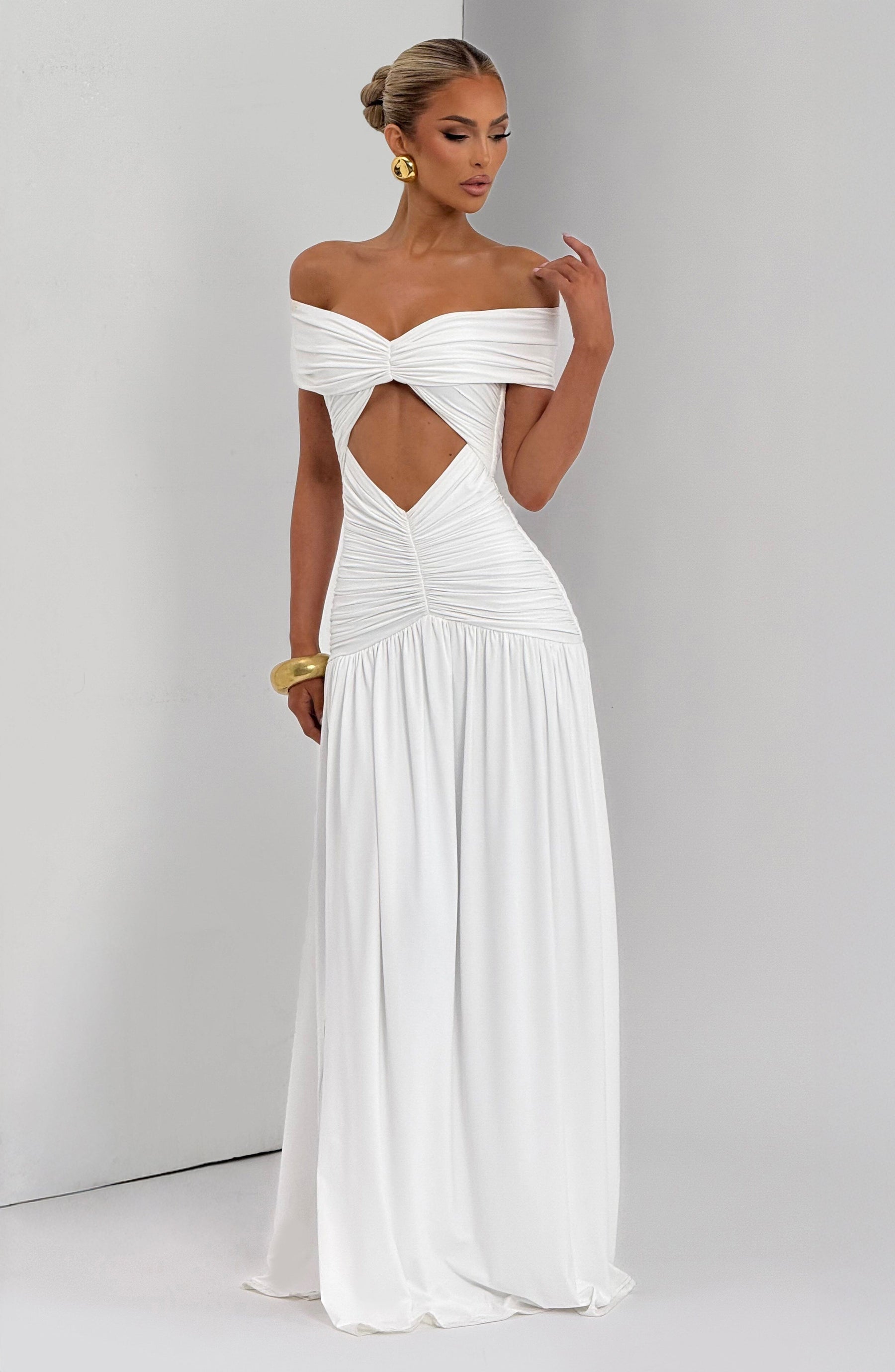 Kathryn Maxi Elbise - Beyaz