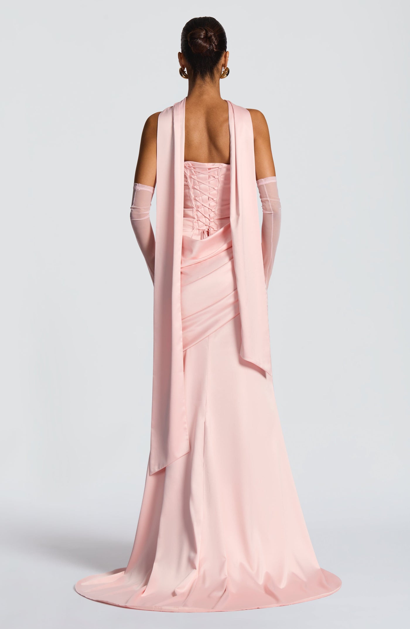 Kensington Maxi Elbise - Pudra Pembesi