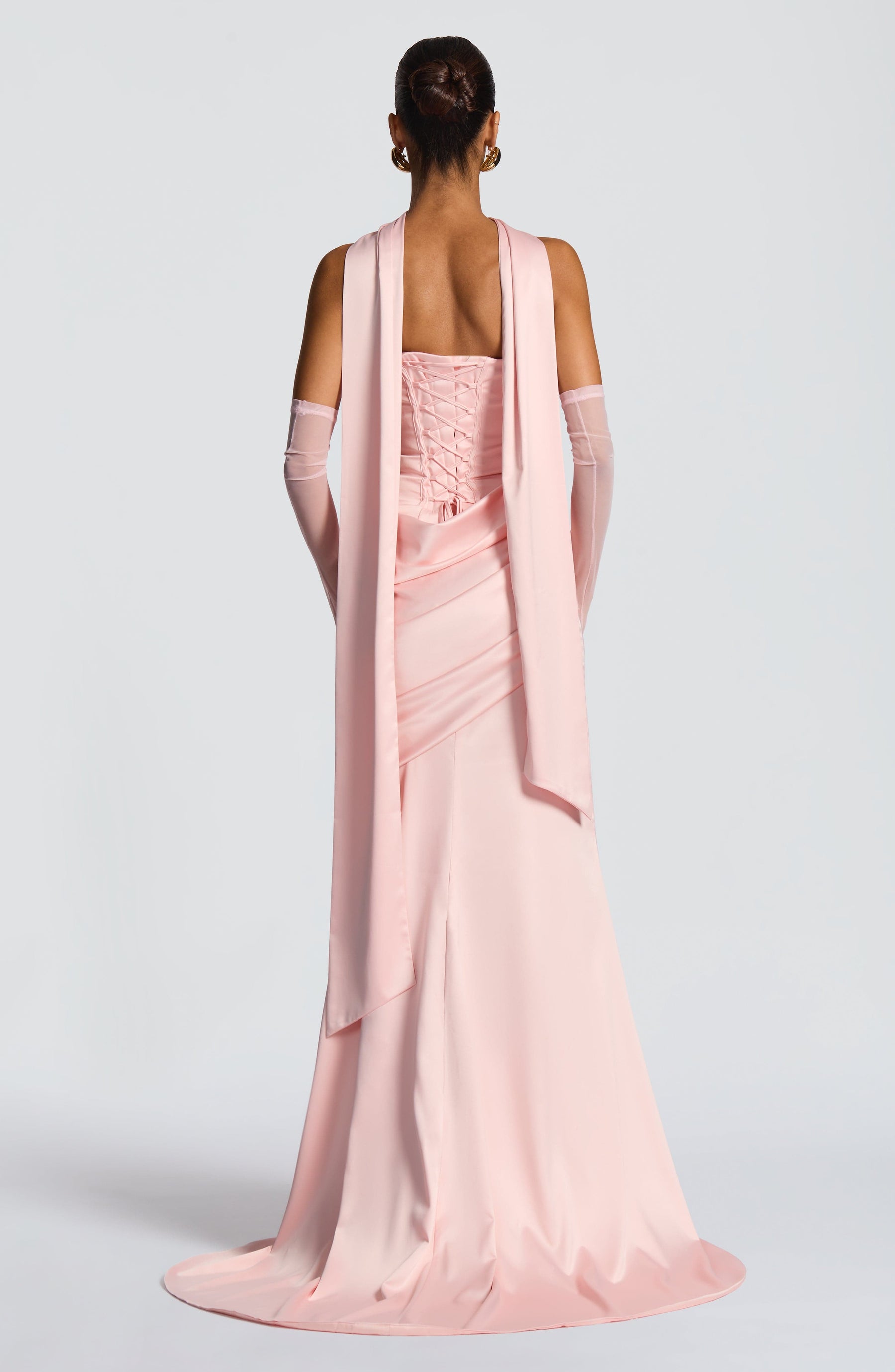 Kensington Maxi Elbise - Pudra Pembesi