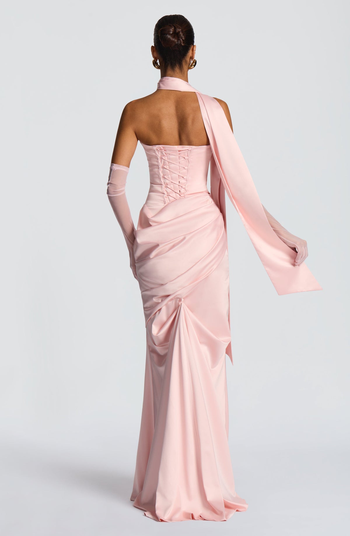 Kensington Maxi Elbise - Pudra Pembesi