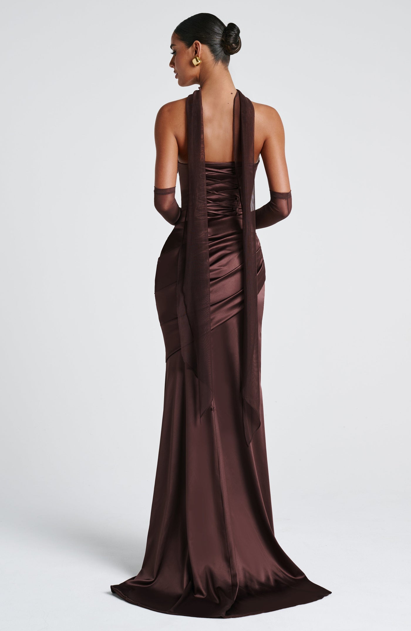 Kensington Maxi Elbise - Erik Kahverengi