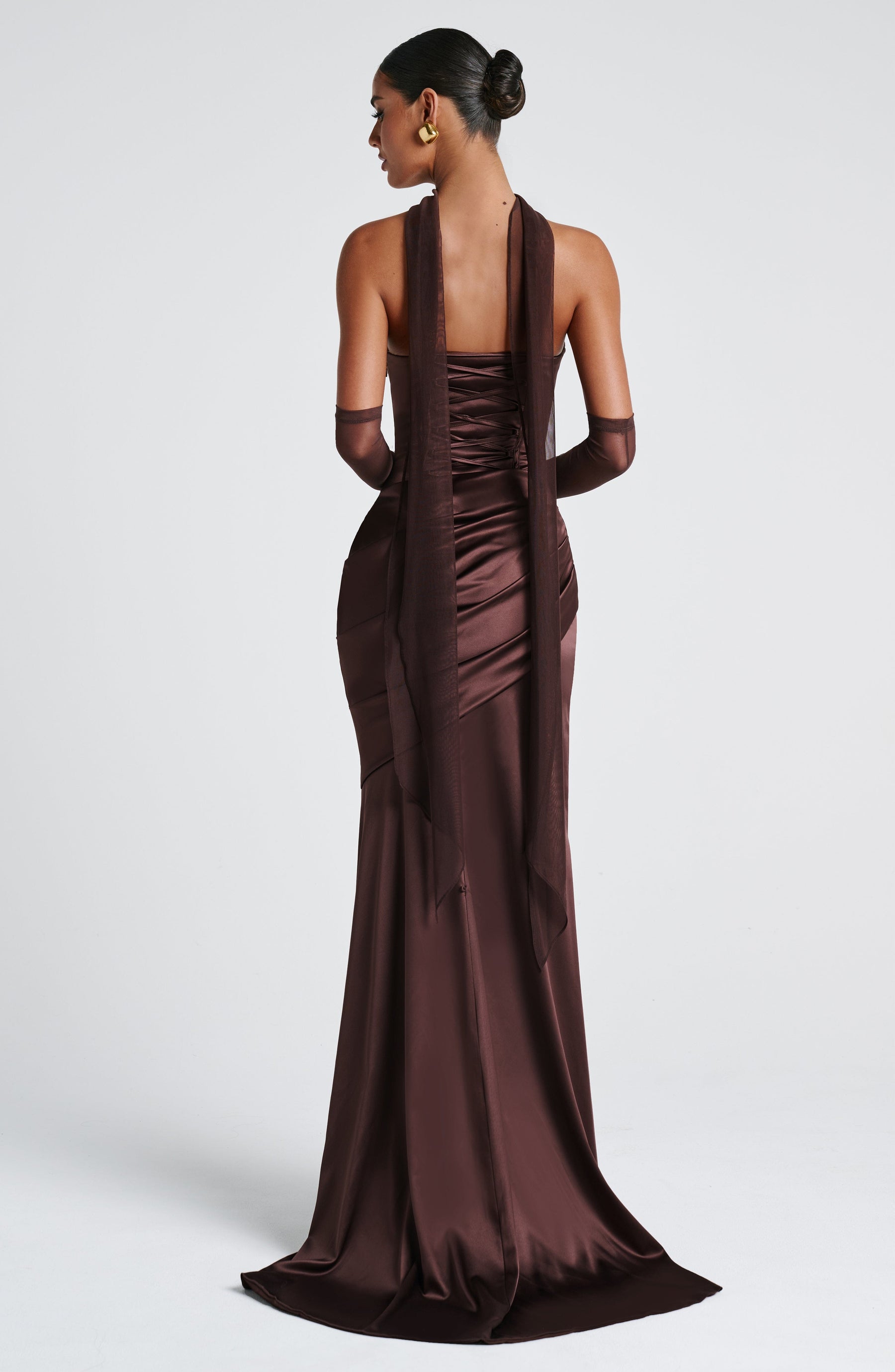 Kensington Maxi Elbise - Erik Kahverengi