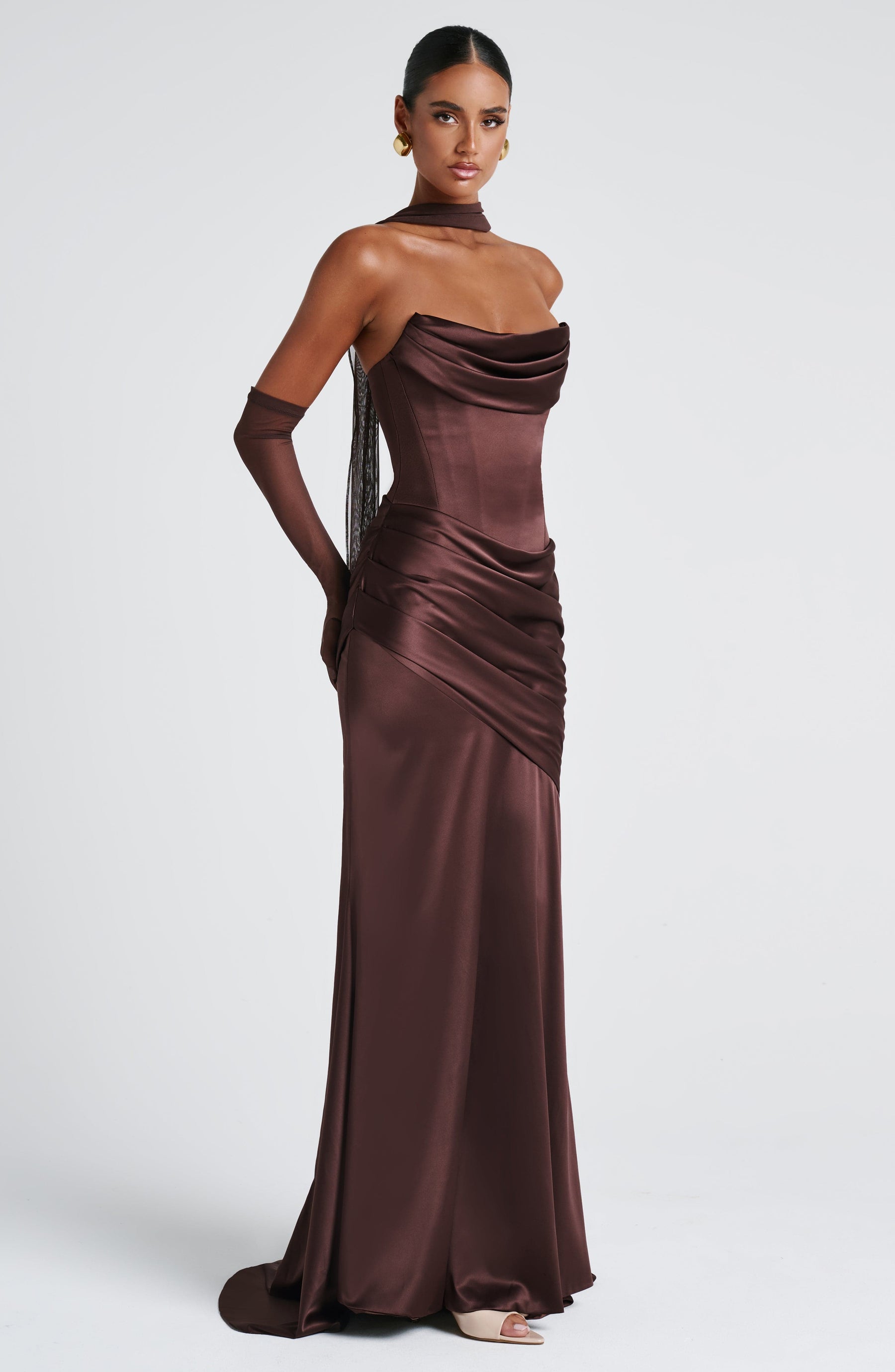 Kensington Maxi Elbise - Erik Kahverengi
