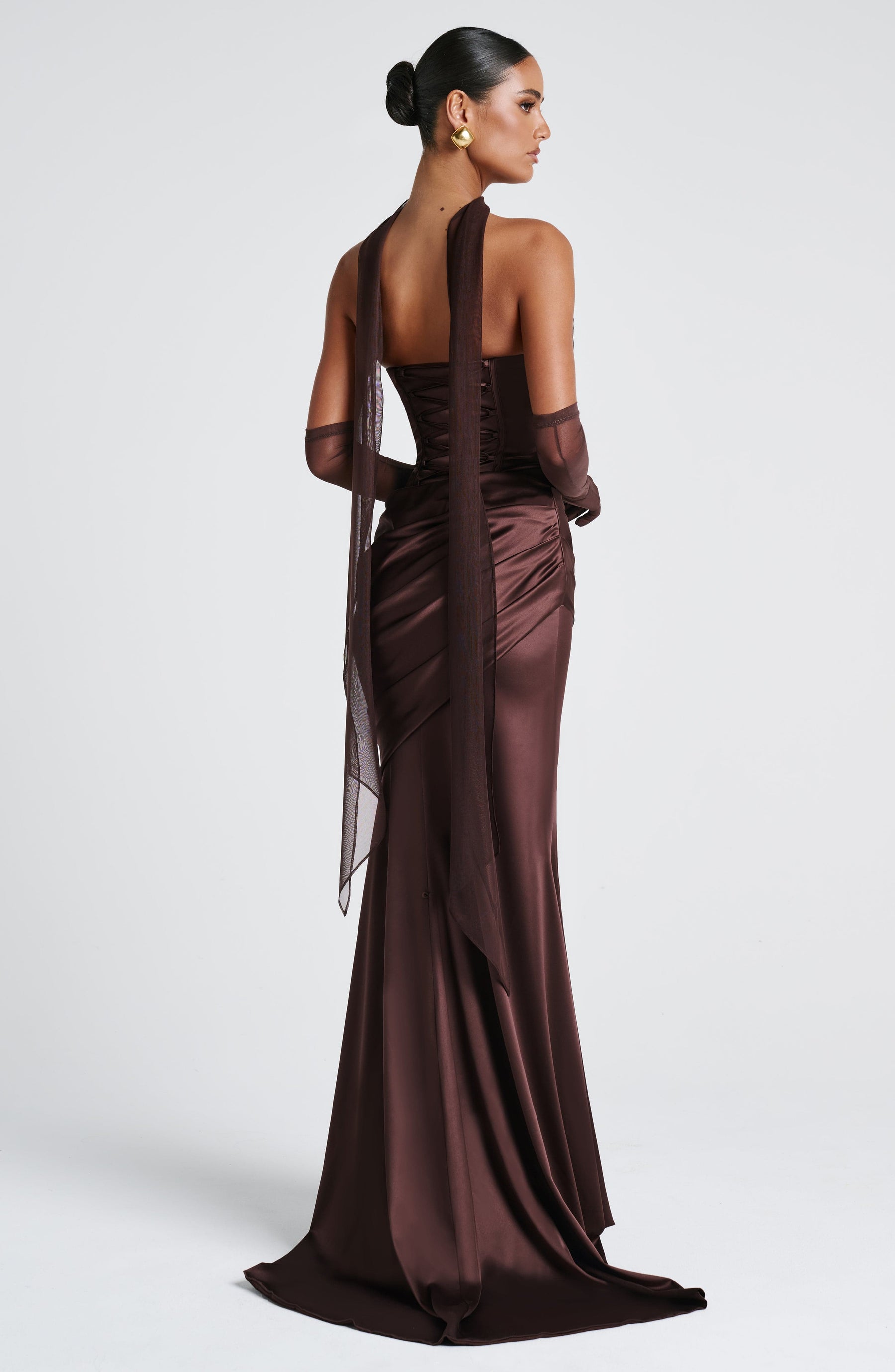 Kensington Maxi Elbise - Erik Kahverengi