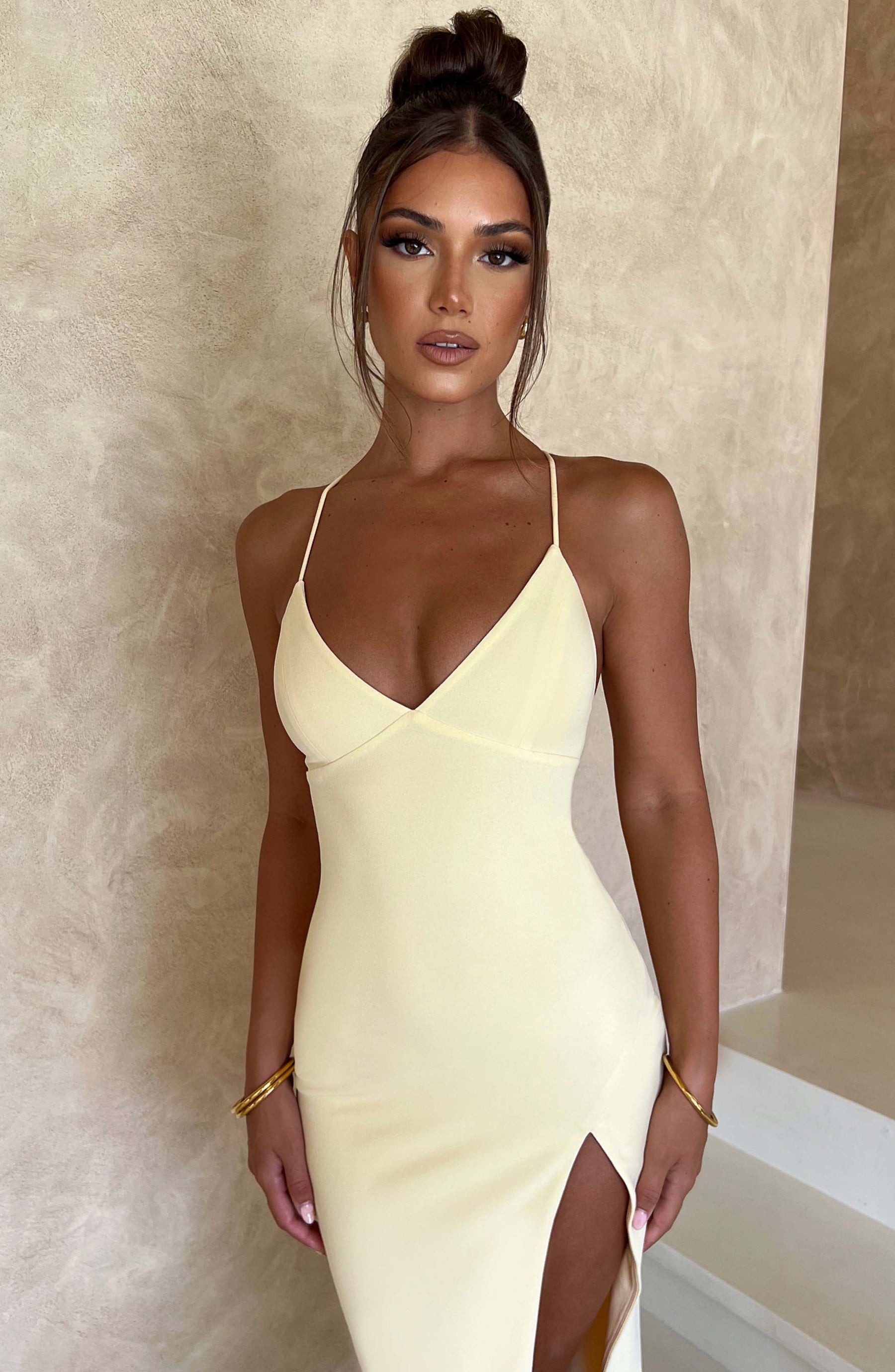 Kiana Midi Elbise - Limon