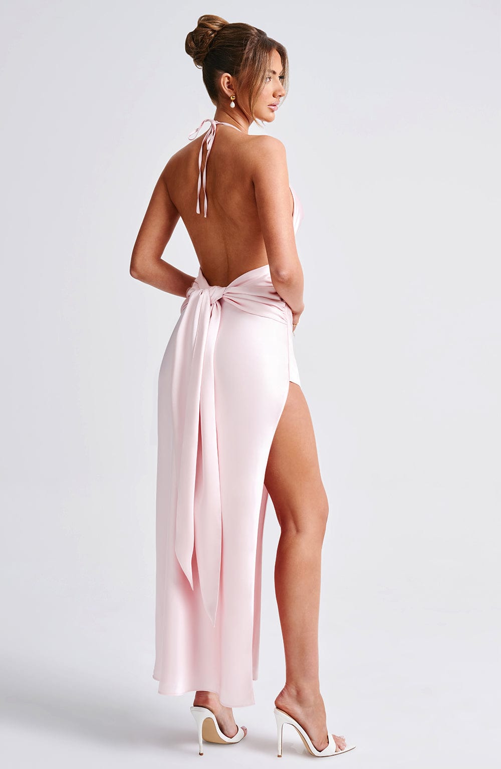 Kiandra Maxi Elbise - Pudra Pembesi