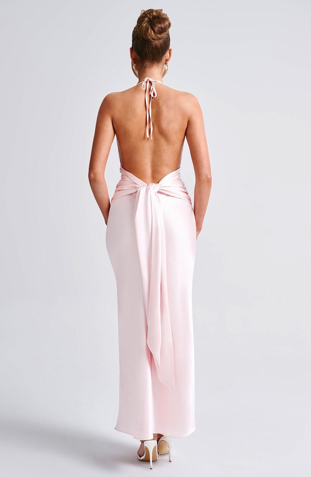 Kiandra Maxi Elbise - Pudra Pembesi