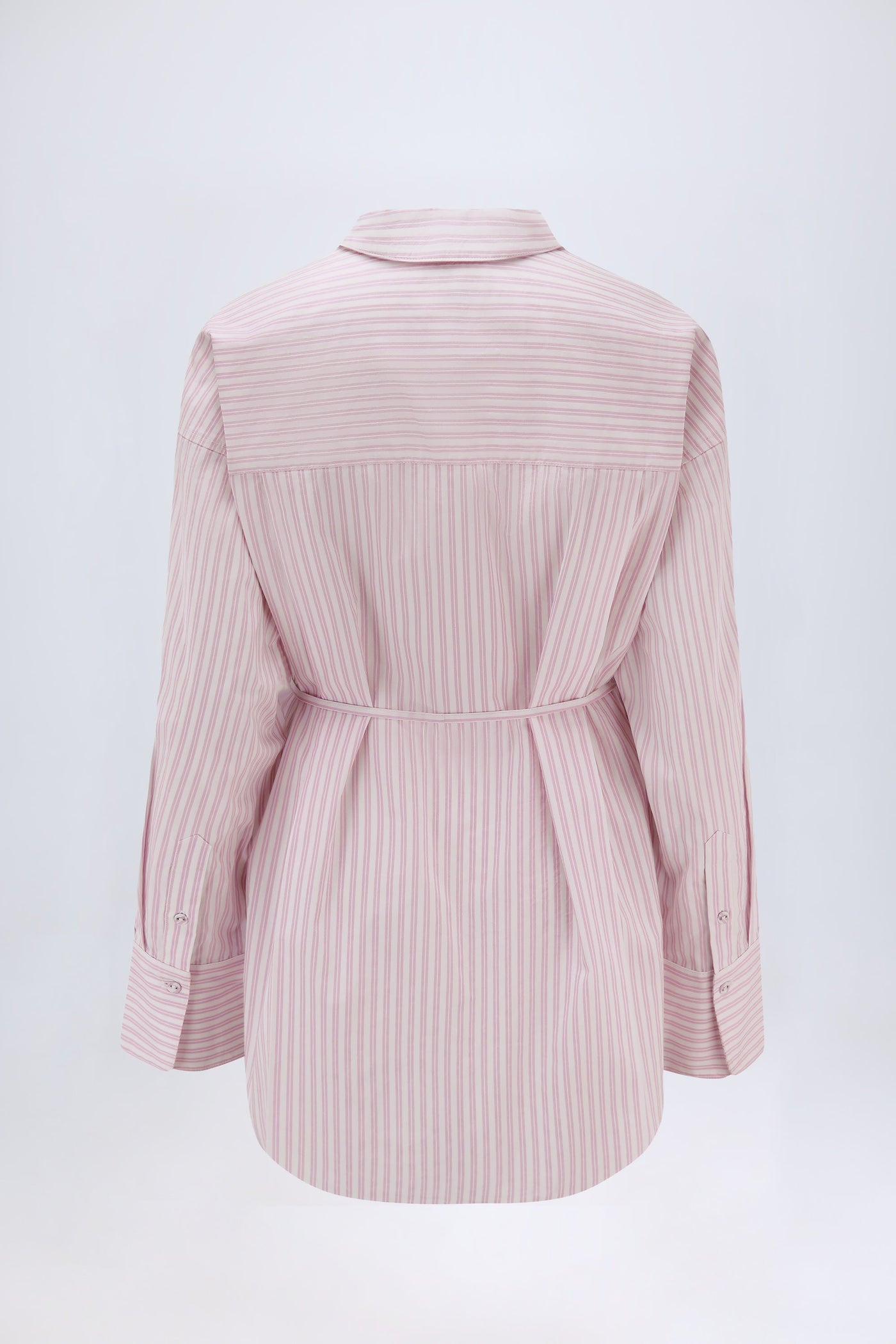 Pembe Çizgili Oversize Gömlek