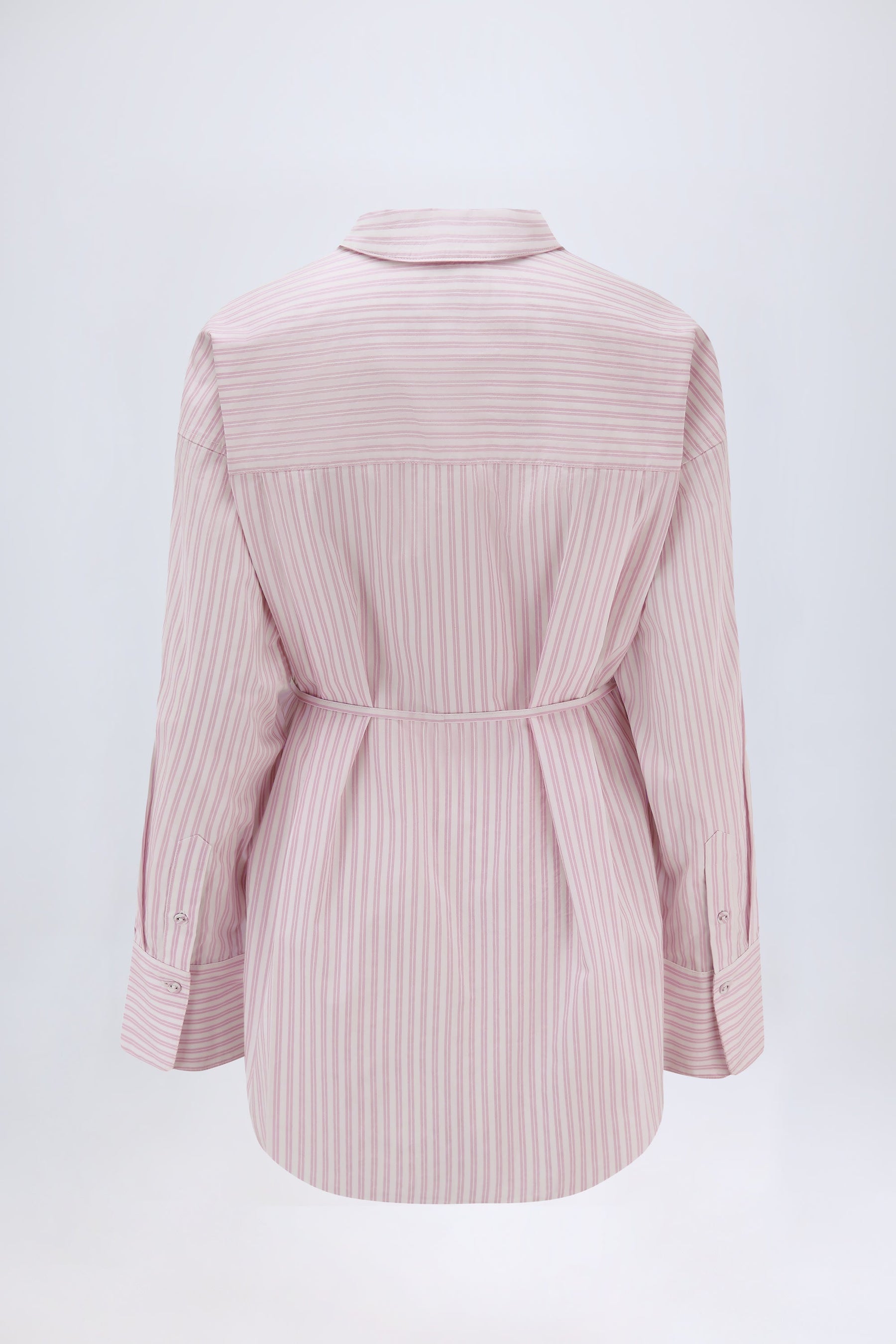Pembe Çizgili Oversize Gömlek