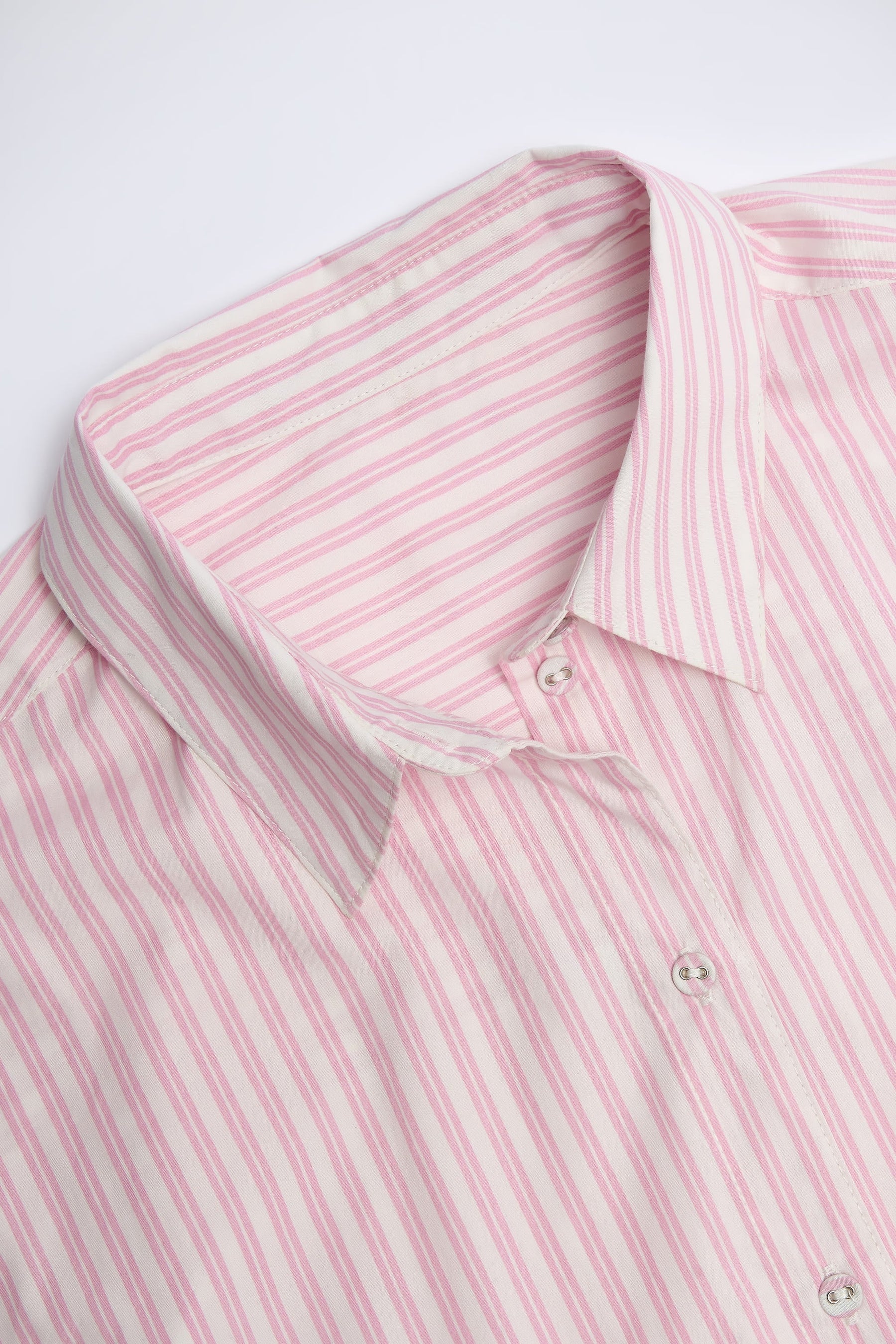 Pembe Çizgili Oversize Gömlek