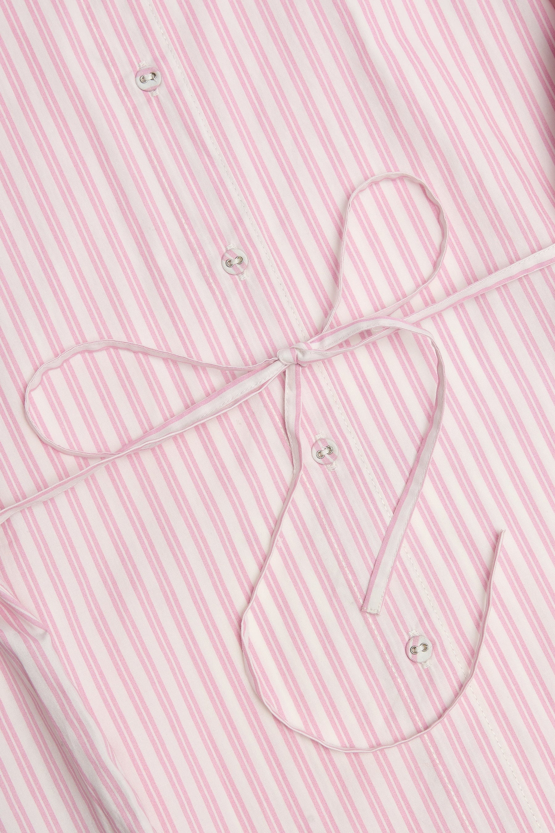 Pembe Çizgili Oversize Gömlek