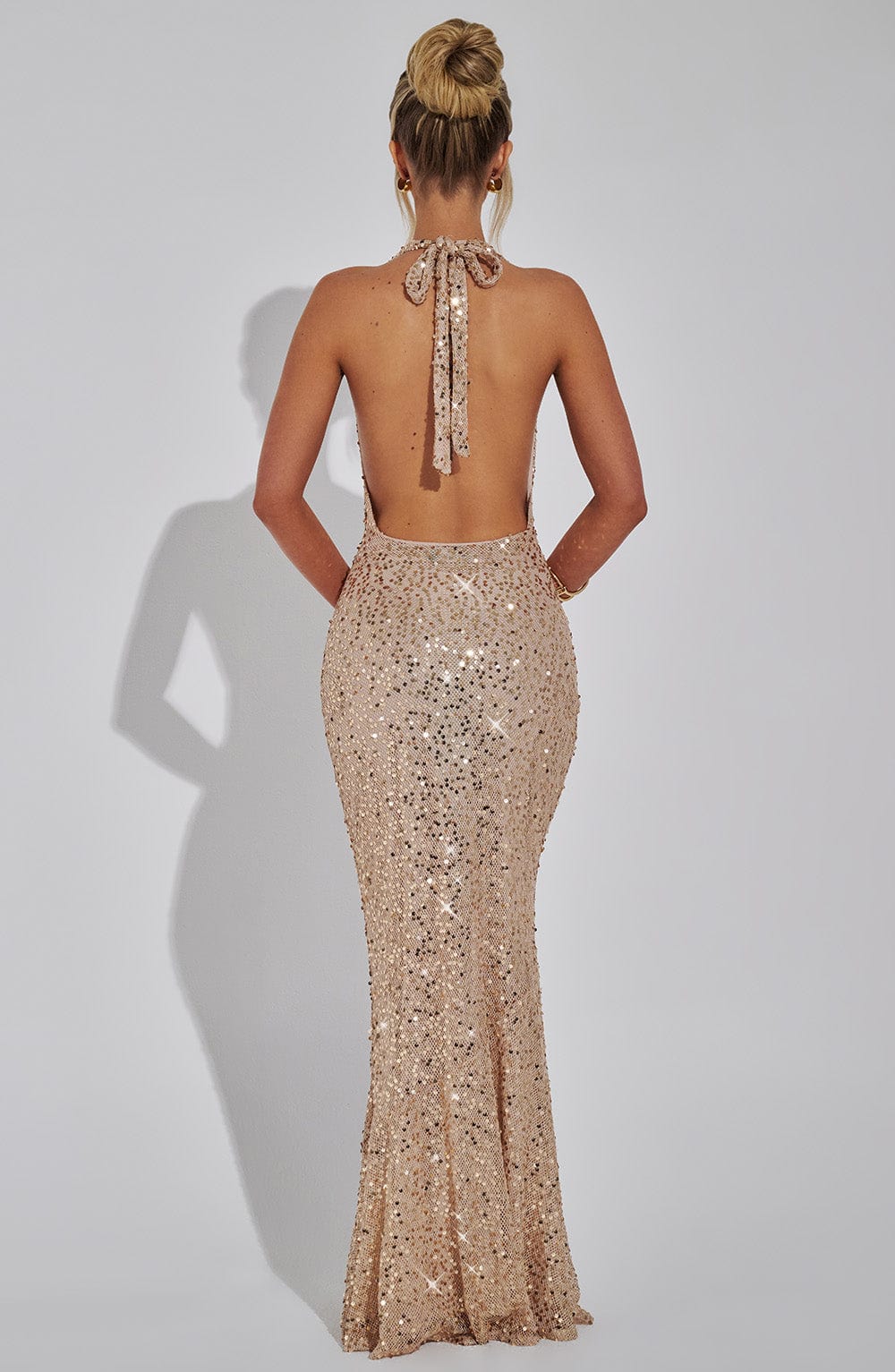 Lorena Maxi Elbise - Altın Detaylı