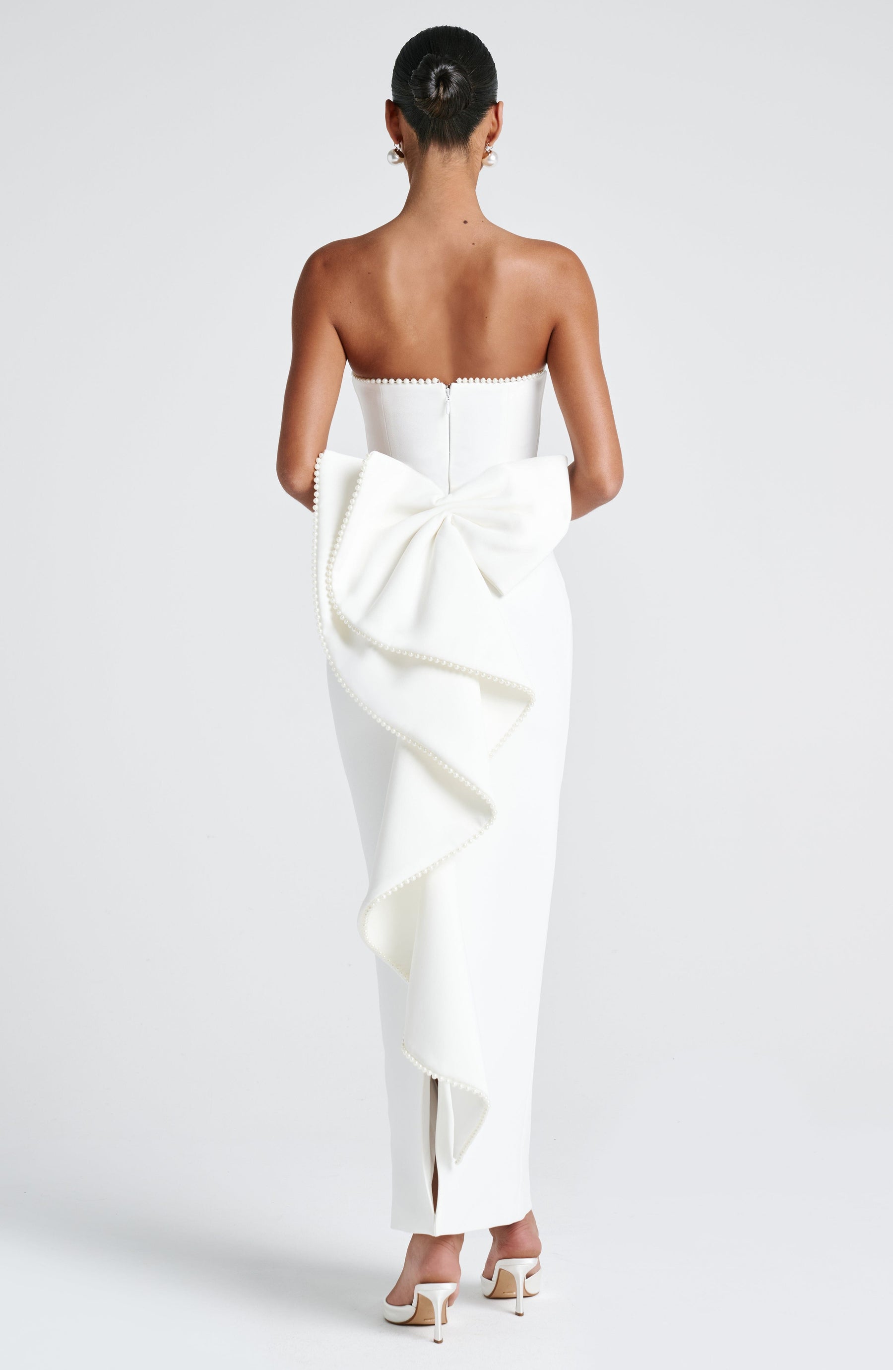 Magnolia Maxi Elbise - Fildişi