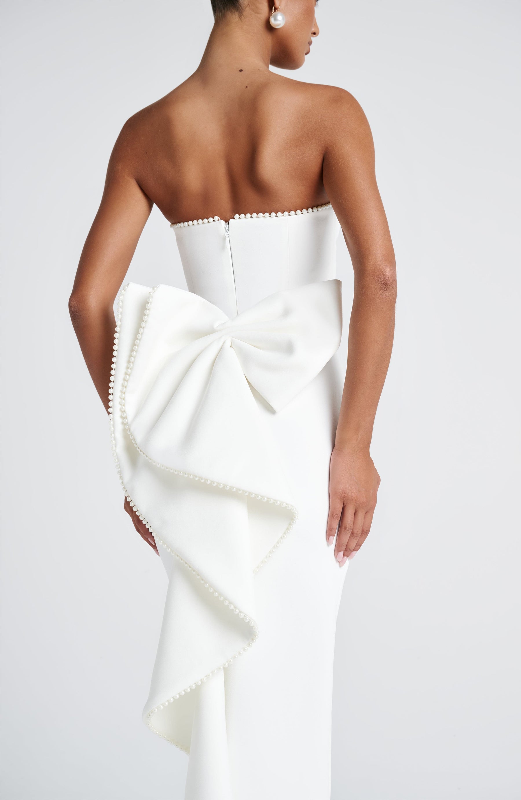 Magnolia Maxi Elbise - Fildişi