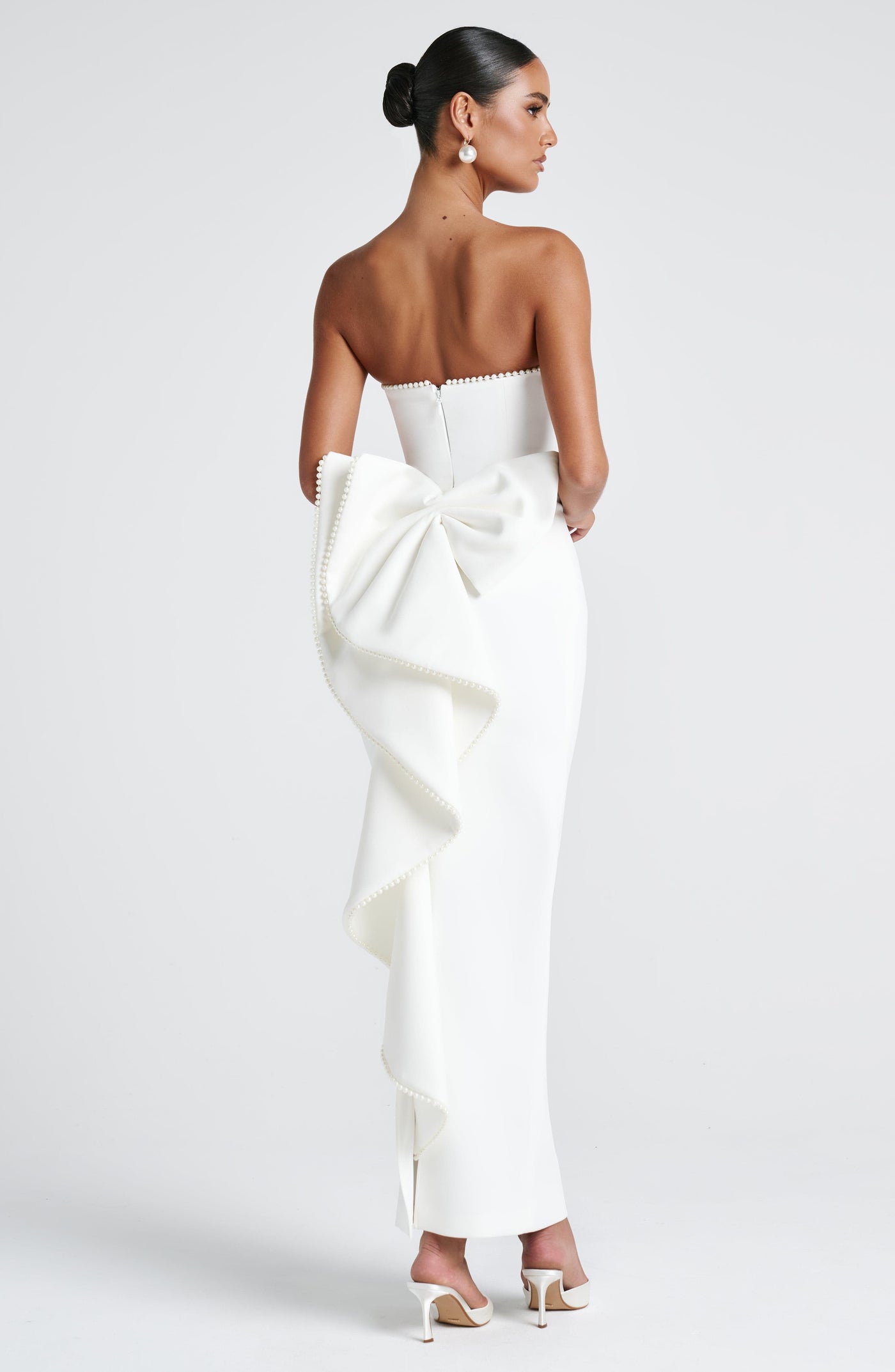 Magnolia Maxi Elbise - Fildişi