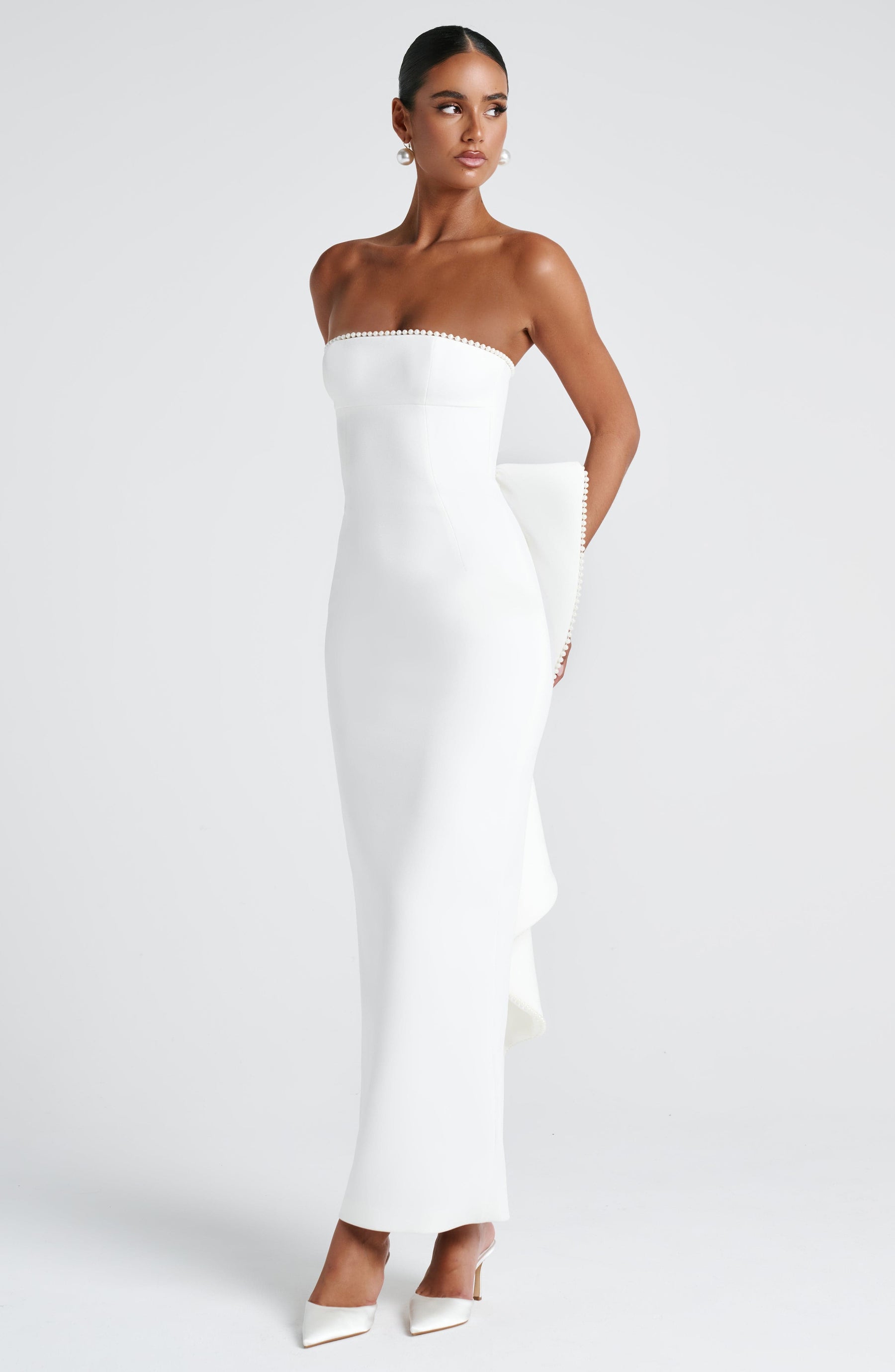 Magnolia Maxi Elbise - Fildişi