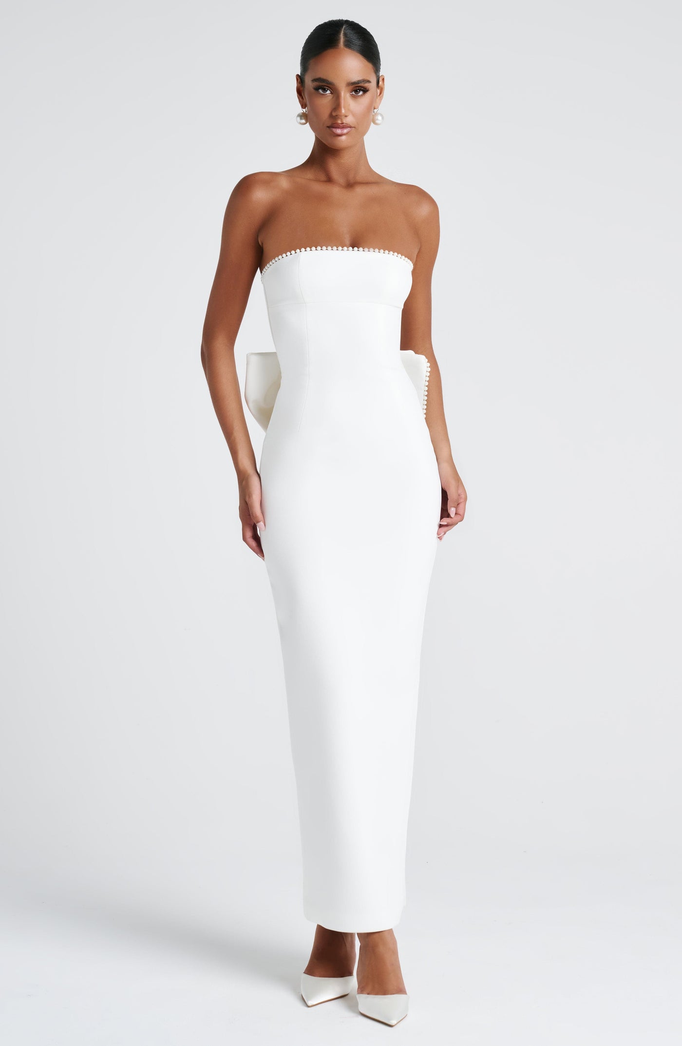 Magnolia Maxi Elbise - Fildişi
