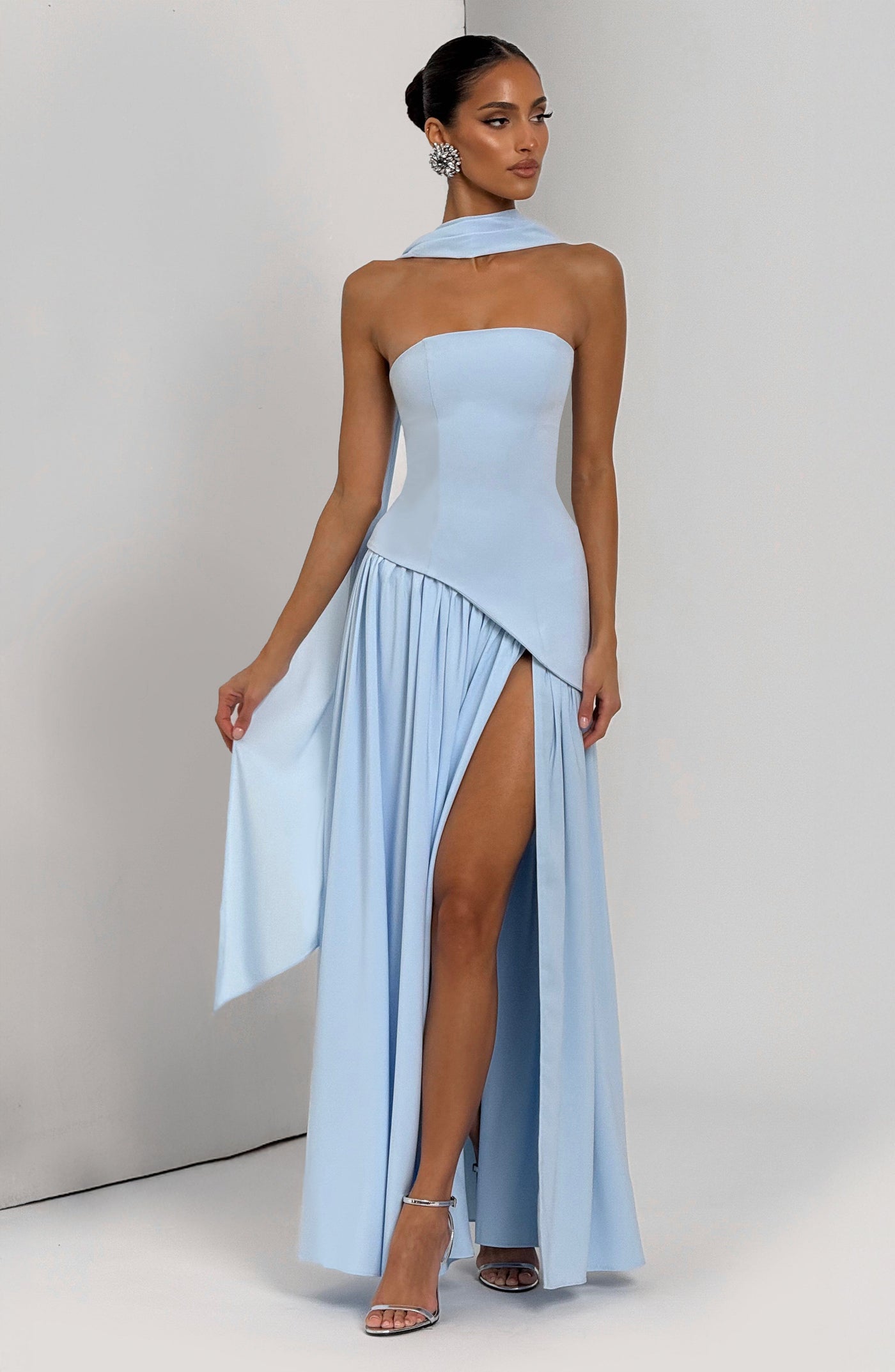 Maliyah Maxi Elbise - Bebek Mavisi