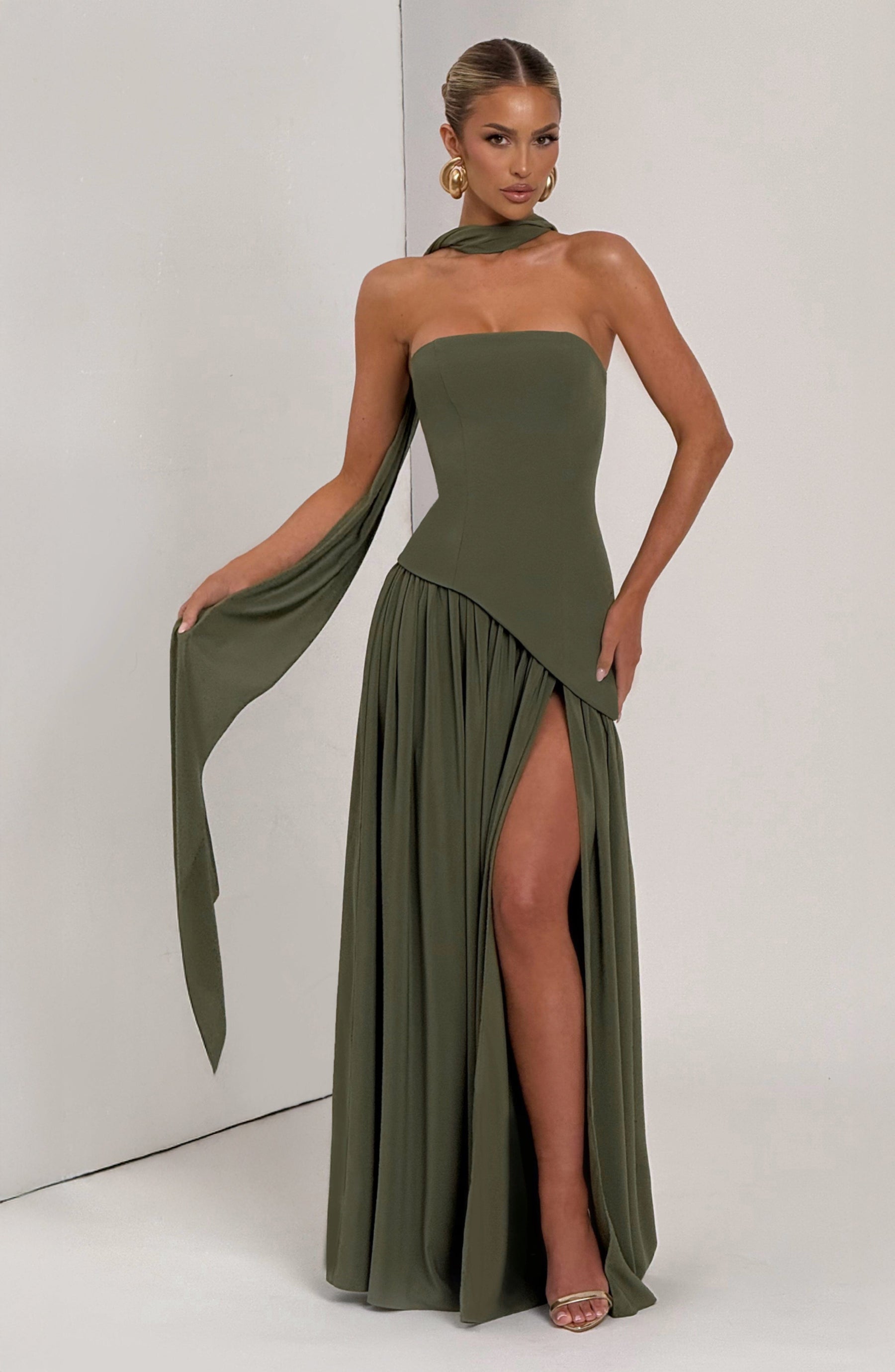 Maliyah Maxi Elbise - Haki