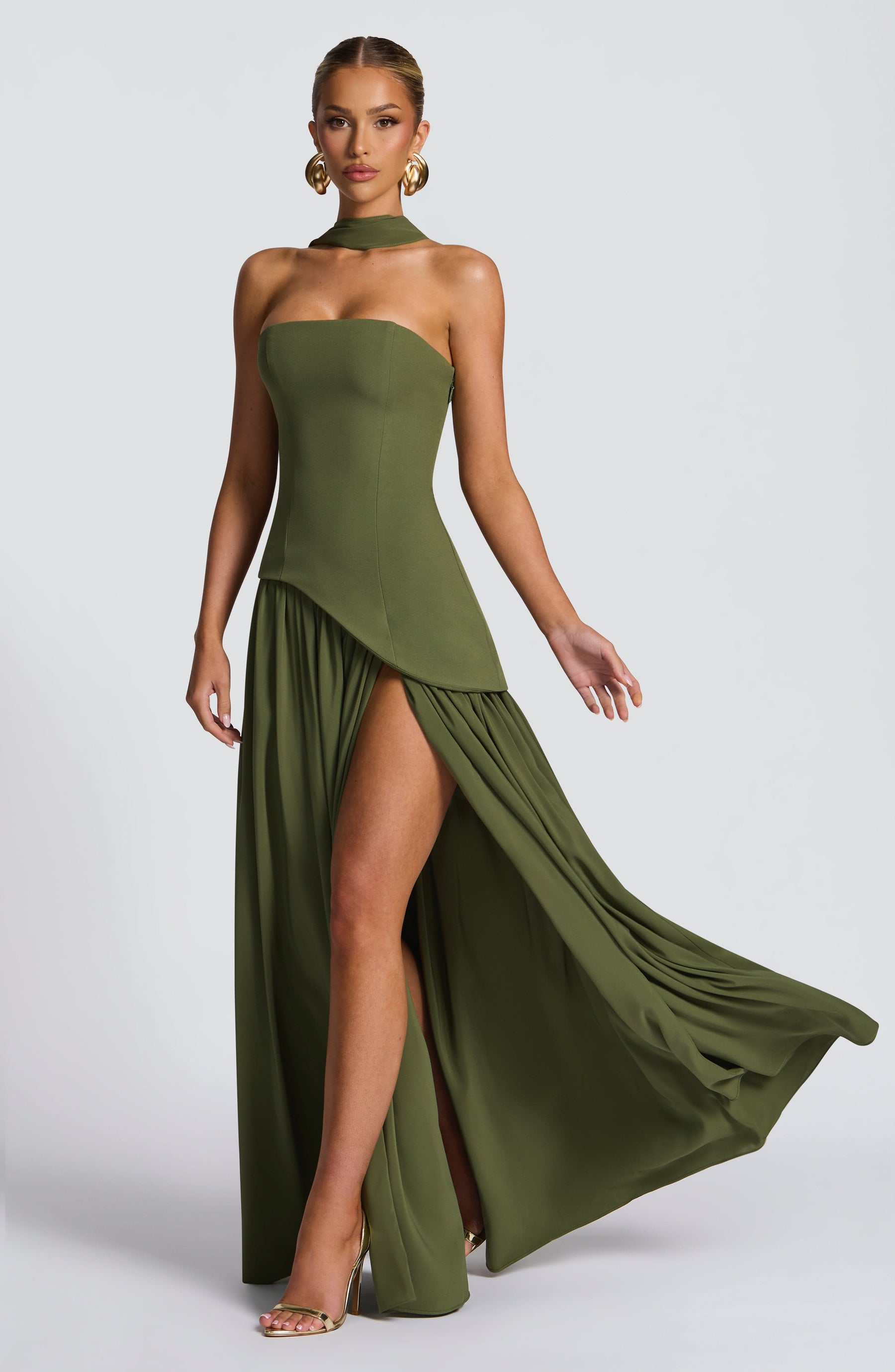 Maliyah Maxi Elbise - Haki