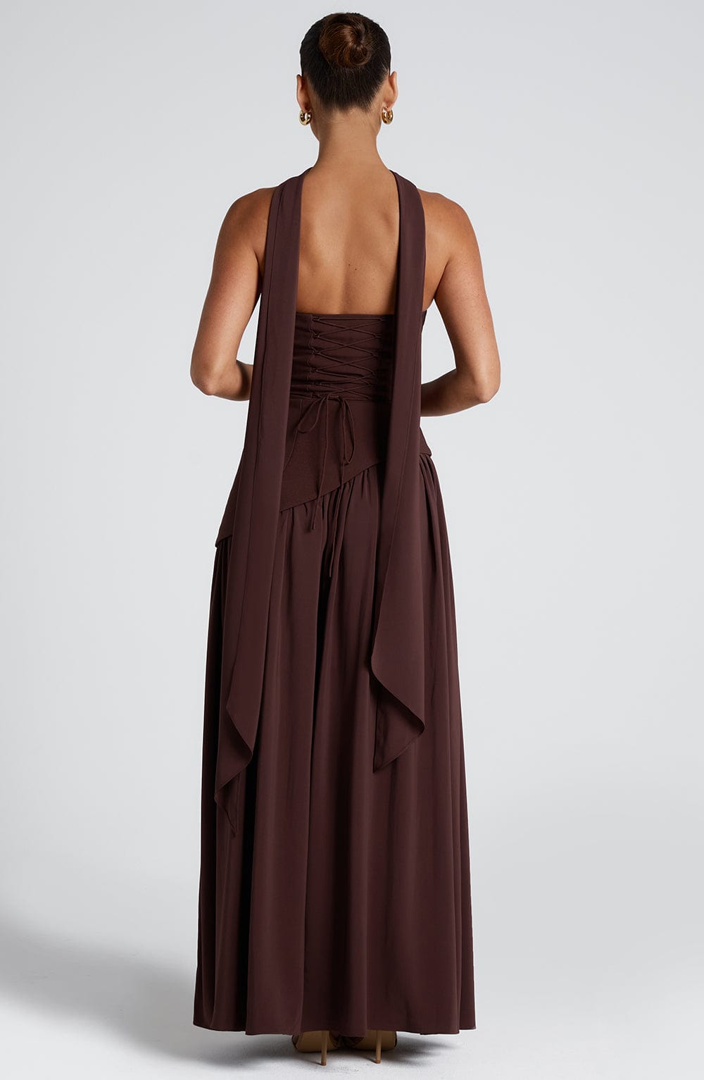Maliyah Maxi Elbise - Mürdüm Kahve