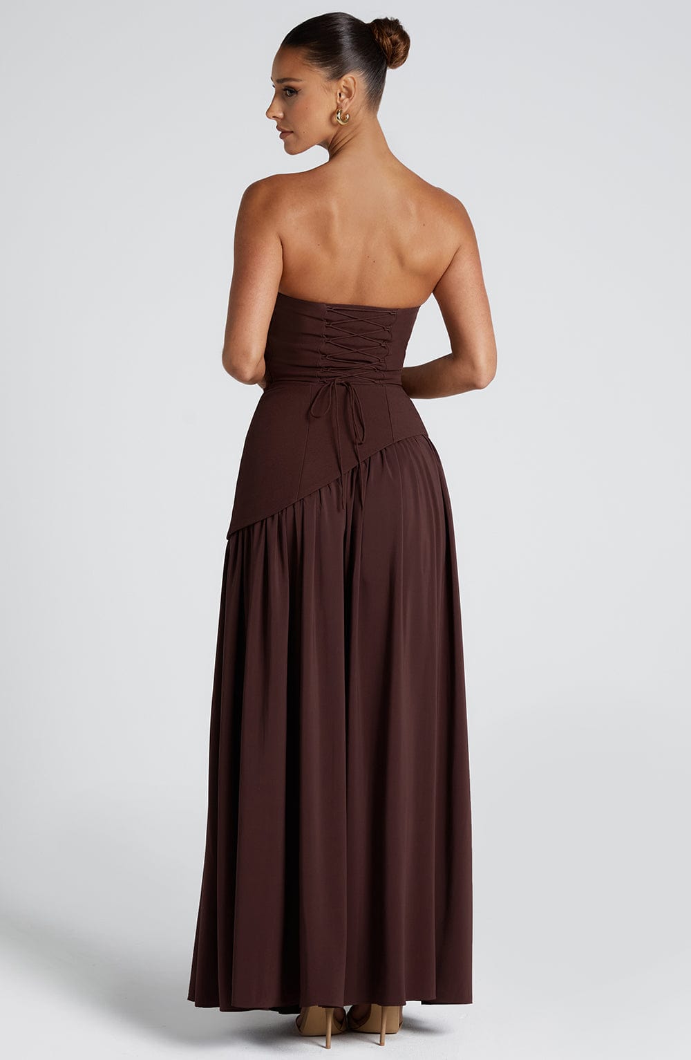 Maliyah Maxi Elbise - Mürdüm Kahve