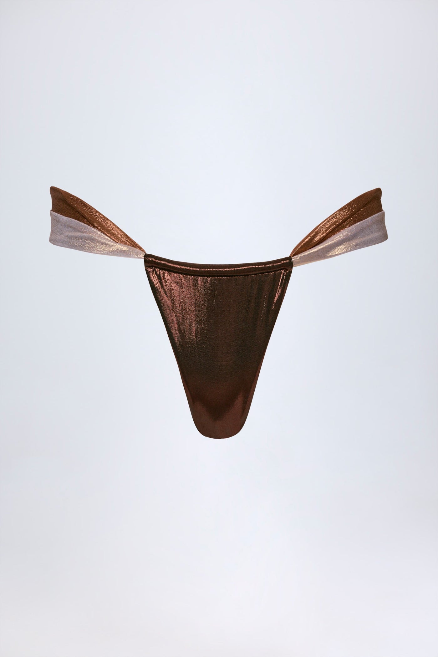 Bronz Altın Rengi Dantelli Tanga Bikini Altı