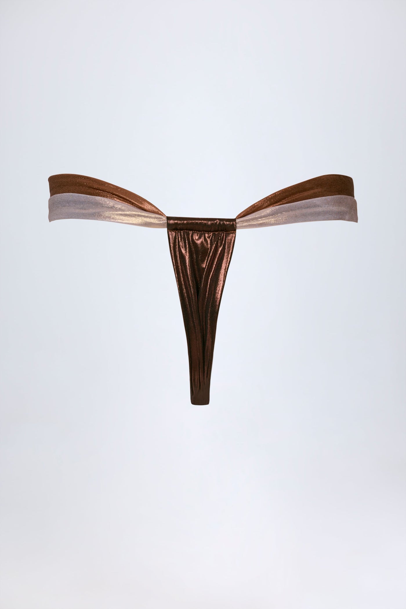 Bronz Altın Rengi Dantelli Tanga Bikini Altı