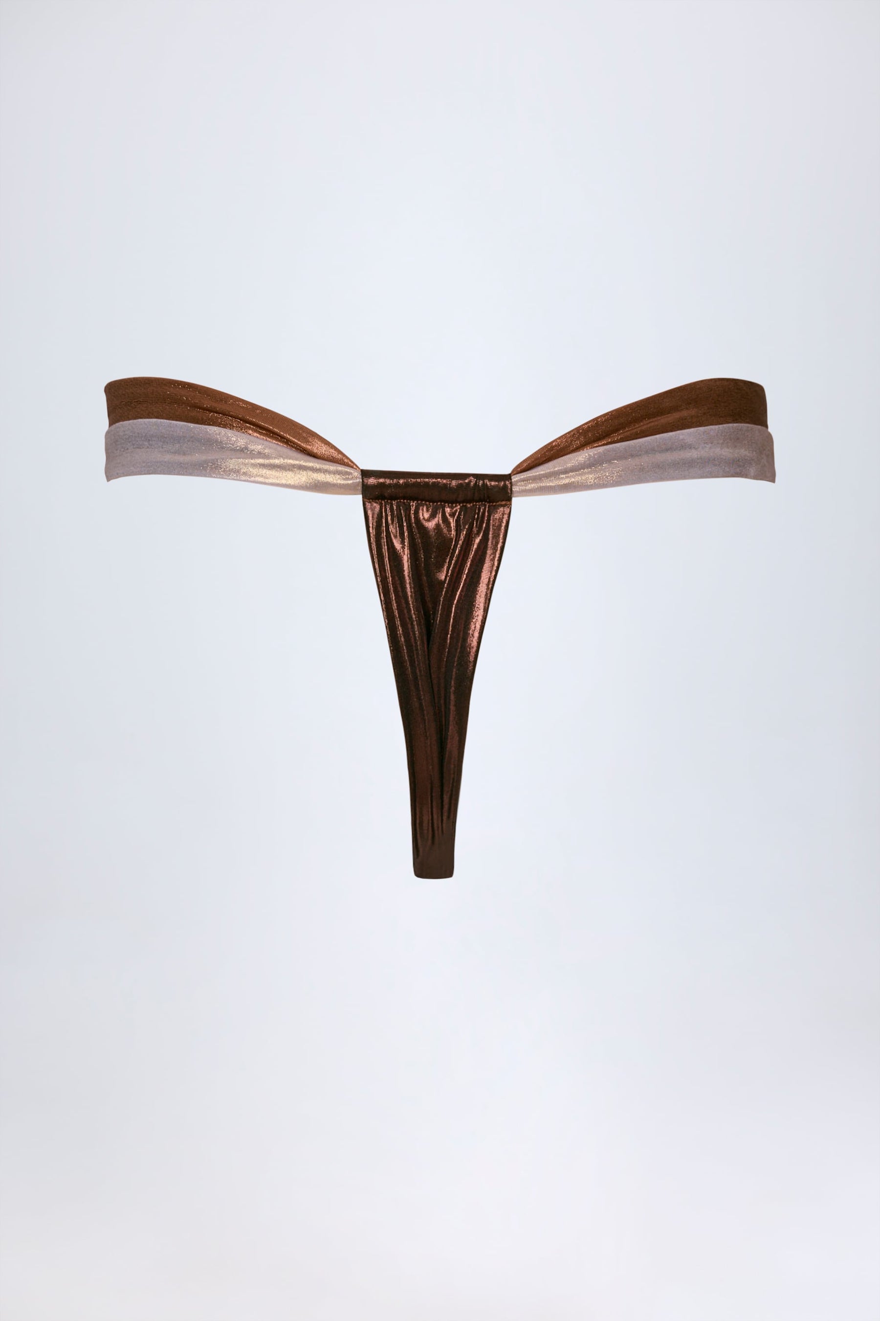 Bronz Altın Rengi Dantelli Tanga Bikini Altı
