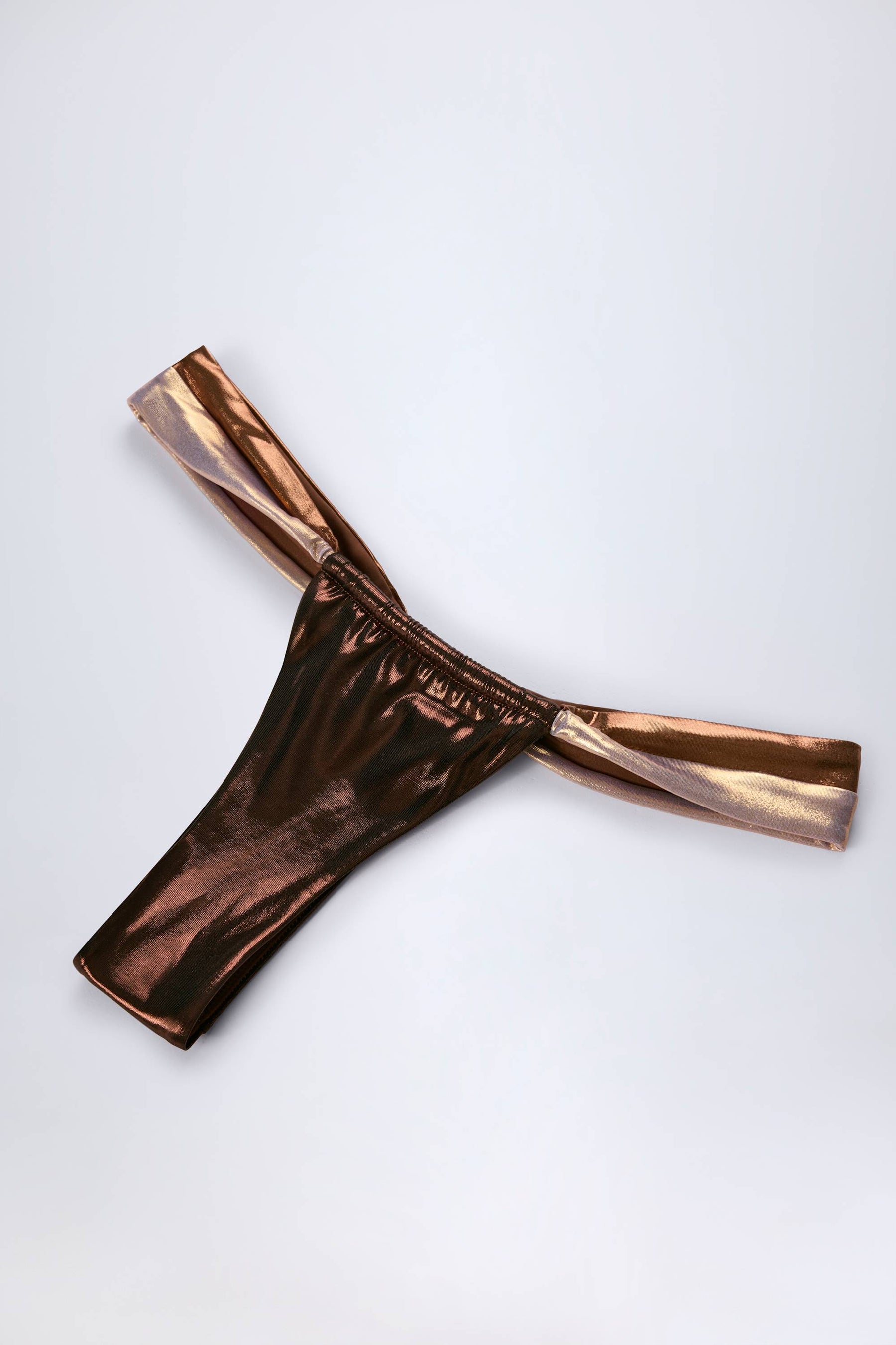 Bronz Altın Rengi Dantelli Tanga Bikini Altı