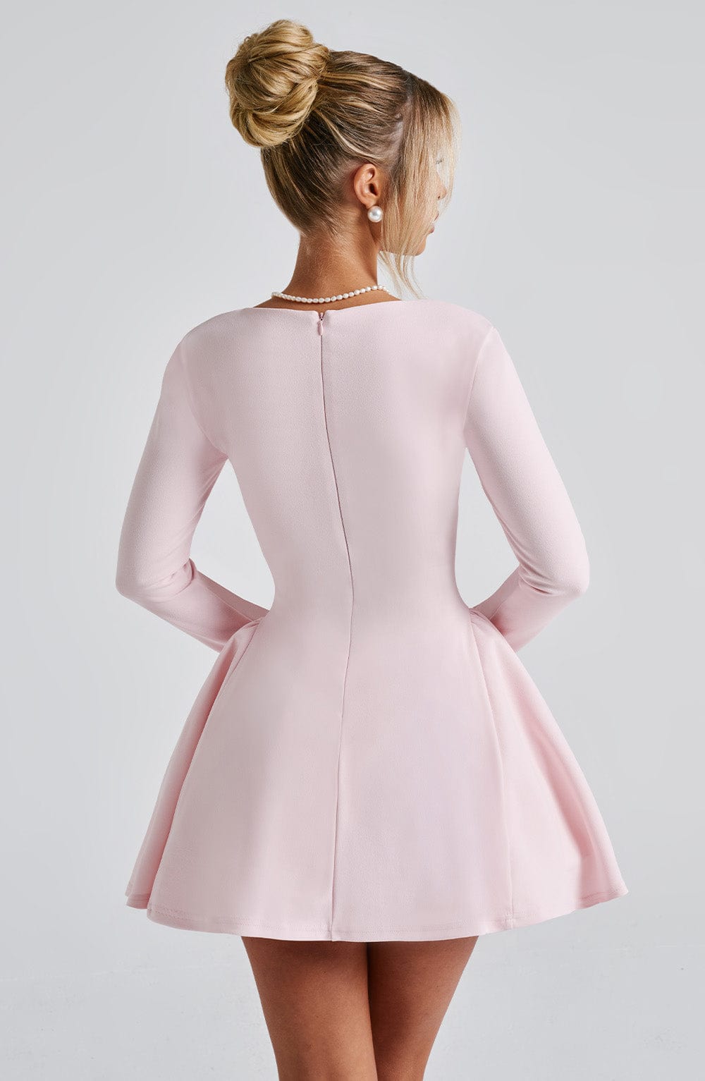 Megan Mini Elbise - Pudra Pembesi