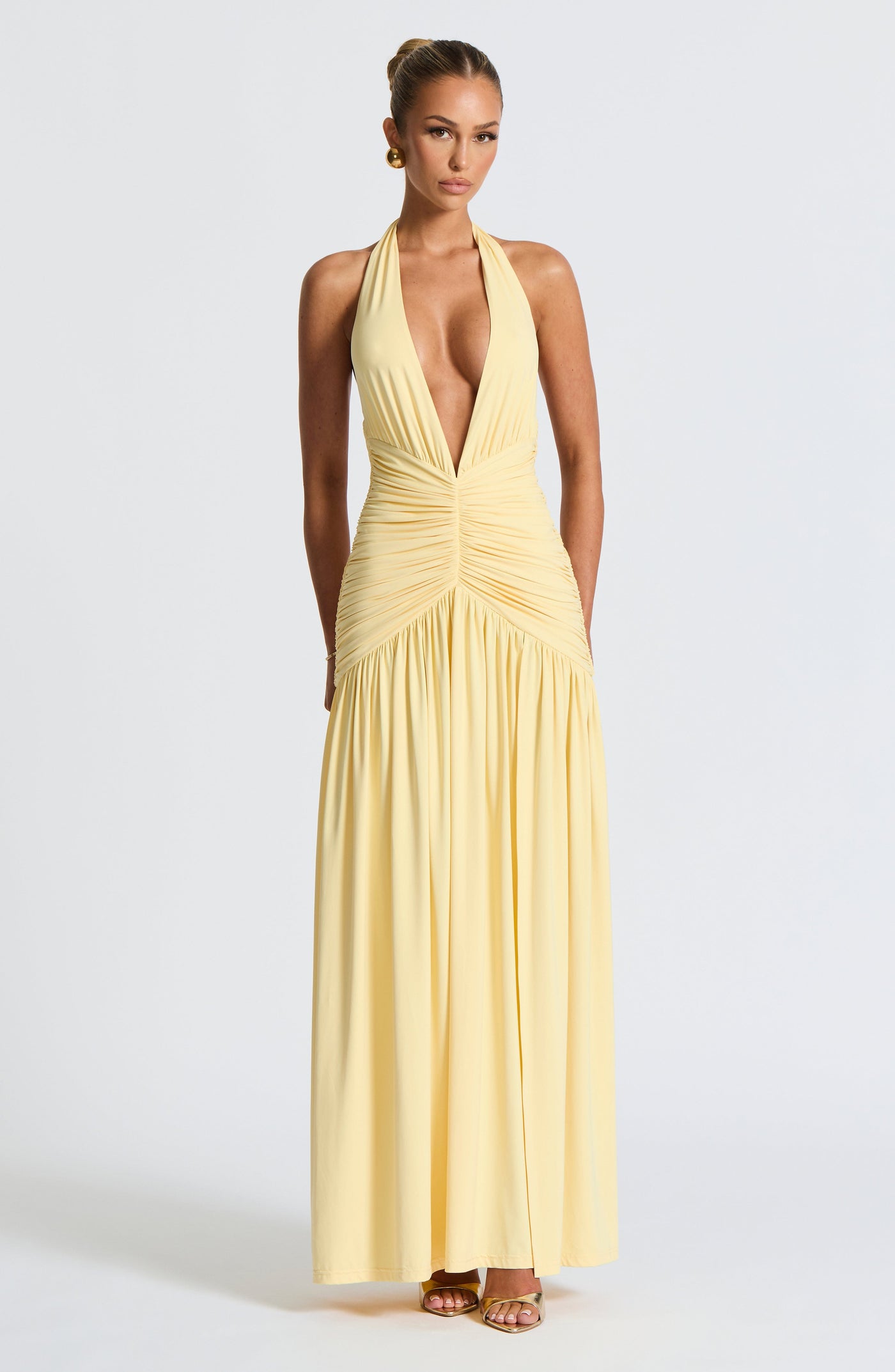 Melania Maxi Elbise - Limon