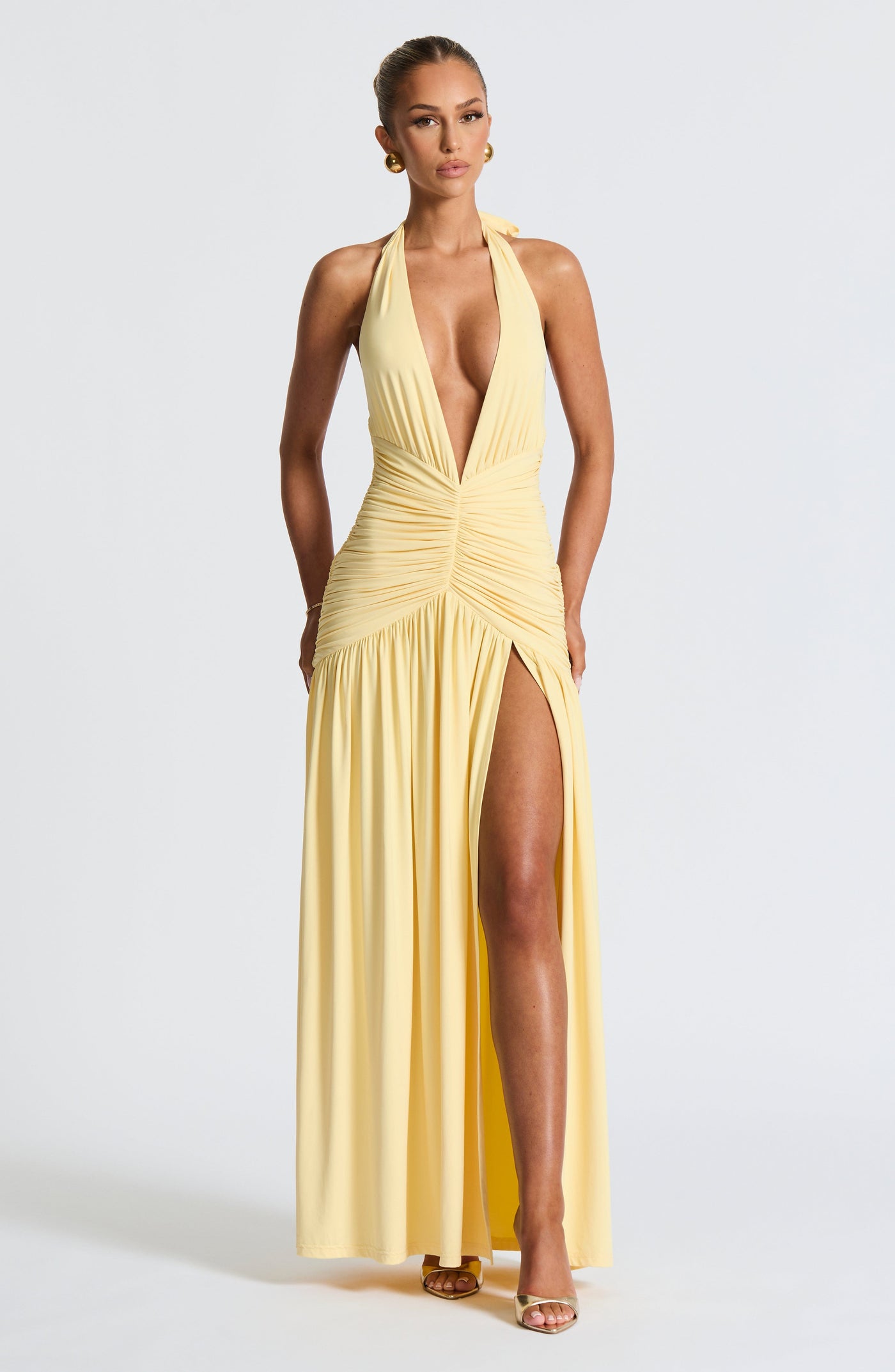 Melania Maxi Elbise - Limon