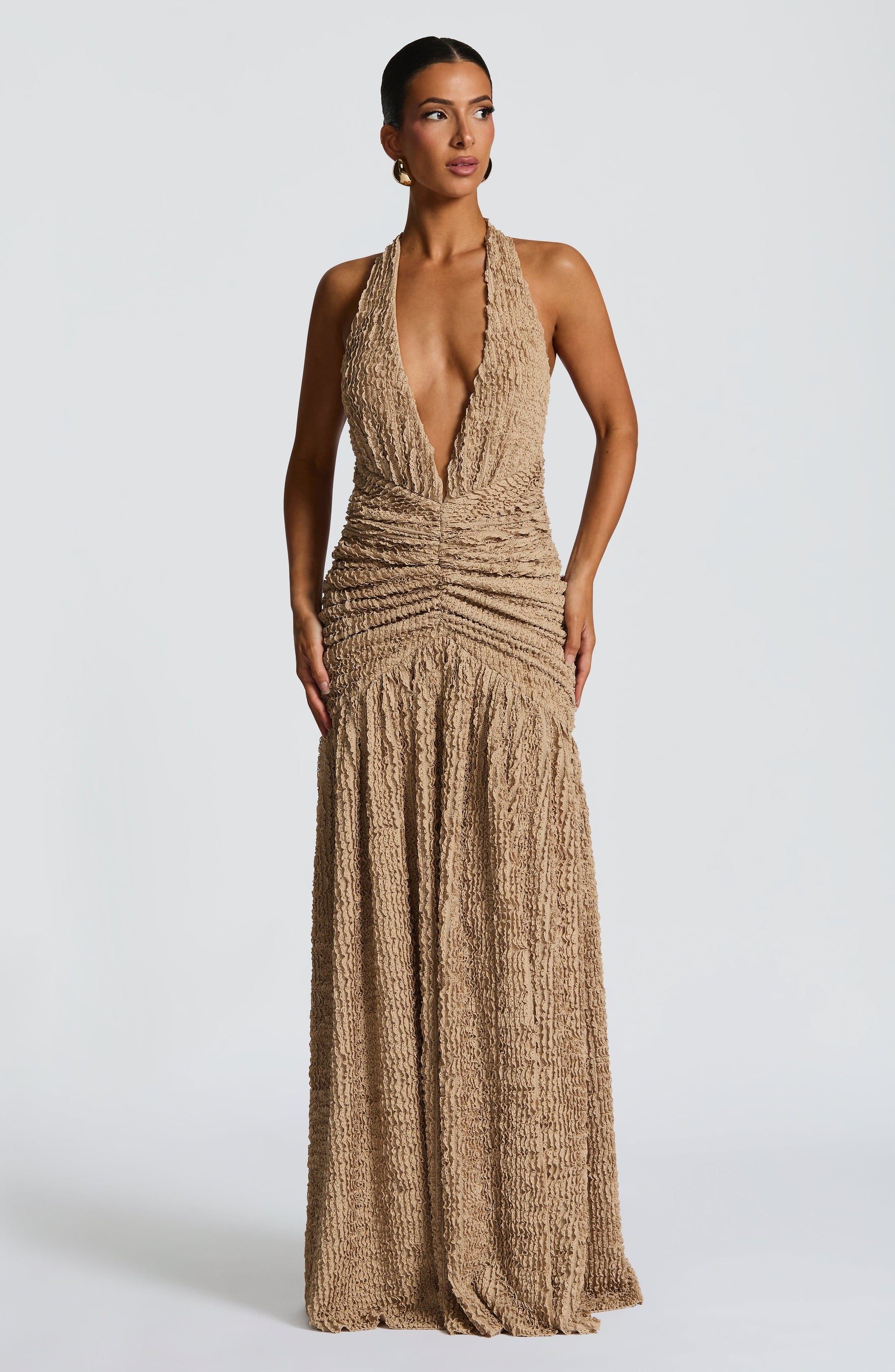 Minerva Maxi Elbise - Bej