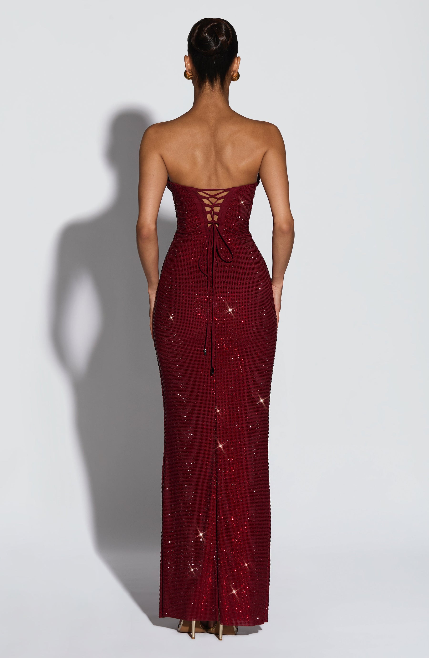 Mirabella Maxi Elbise - Bordo