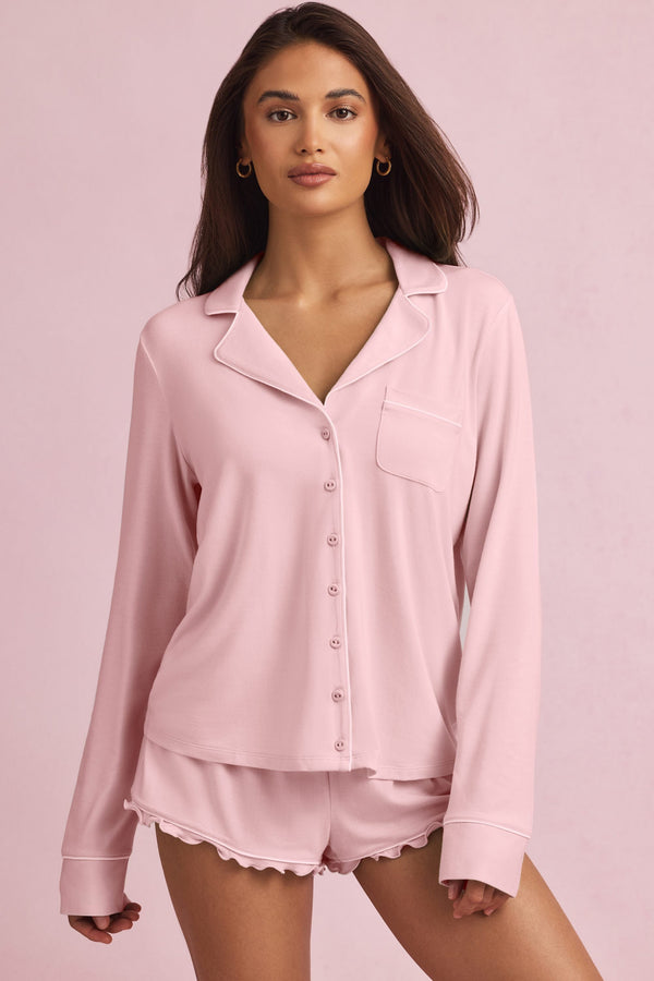 Bebek Pembesi Modal Uzun Kollu Pijama Üstü