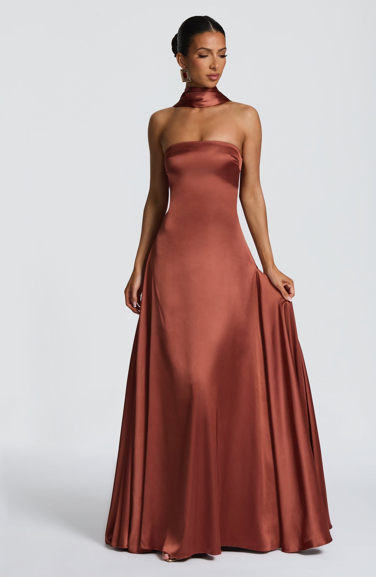 Morven Maxi Elbise - Pas Rengi