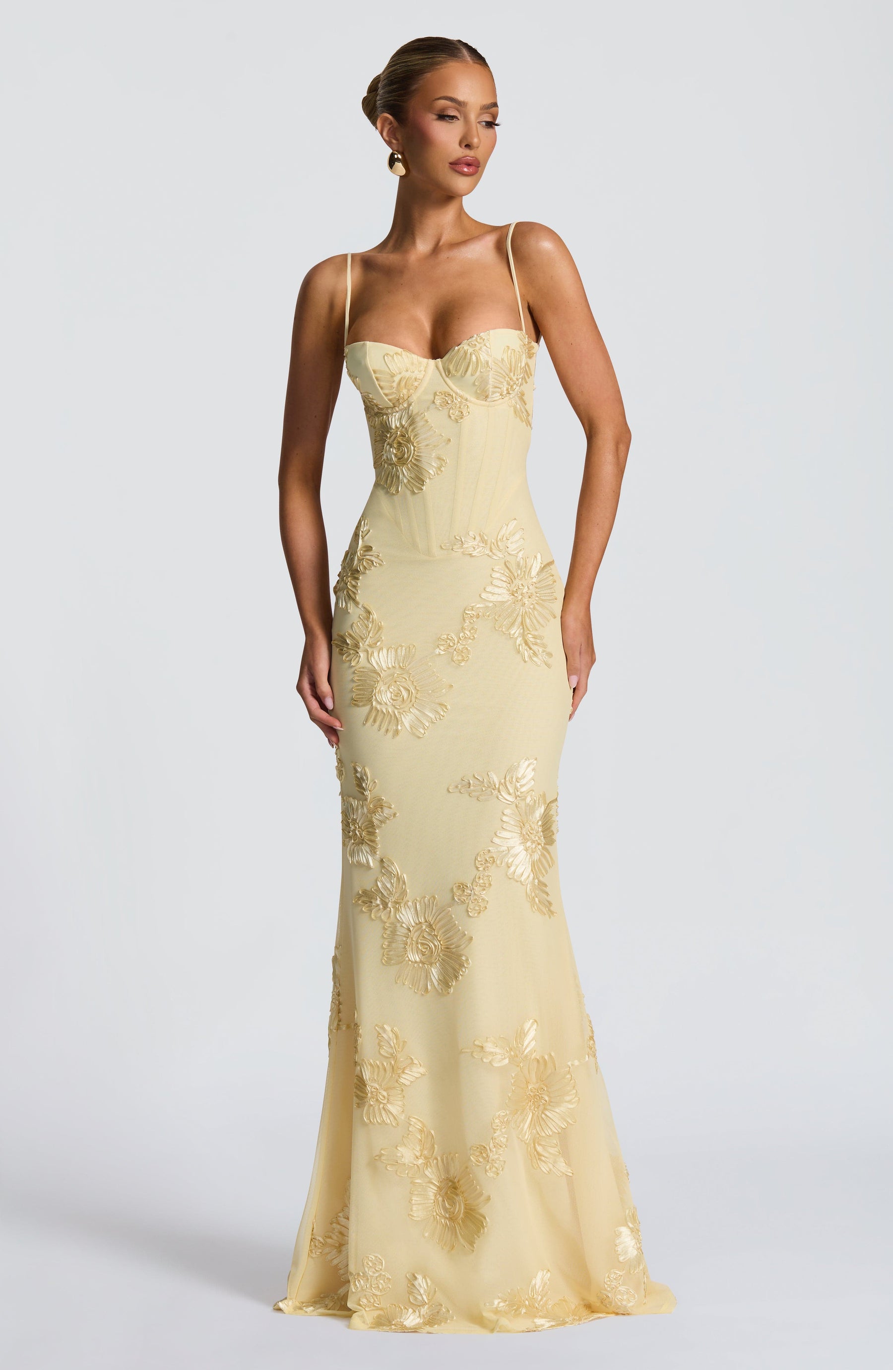 Nefertiti Maxi Elbise - Limon