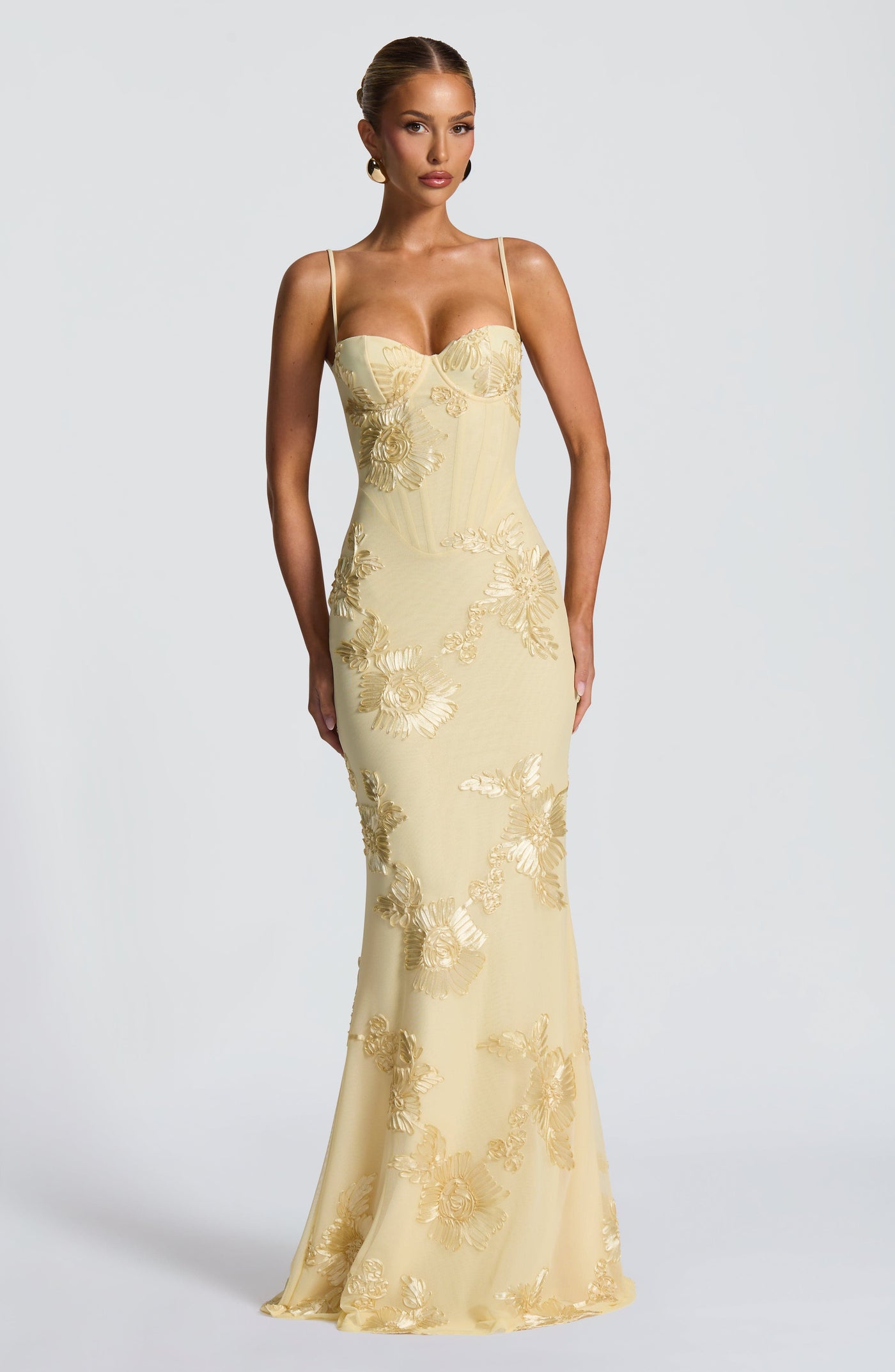 Nefertiti Maxi Elbise - Limon