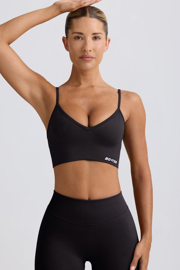 Define Luxe V Yaka Spor Sütyeni Siyah