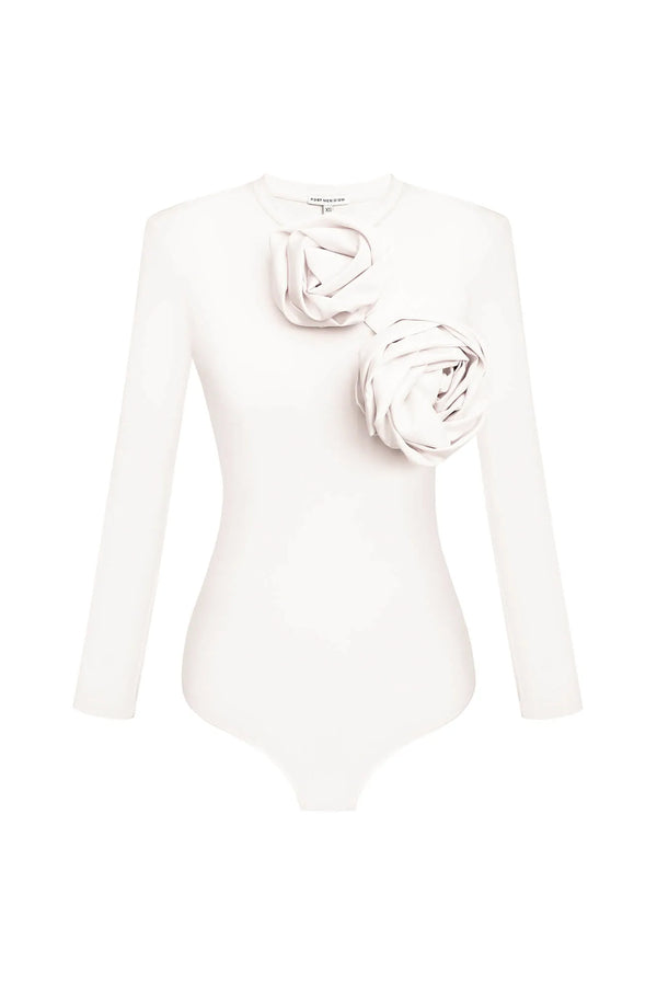 Gül Detaylı Örme Body