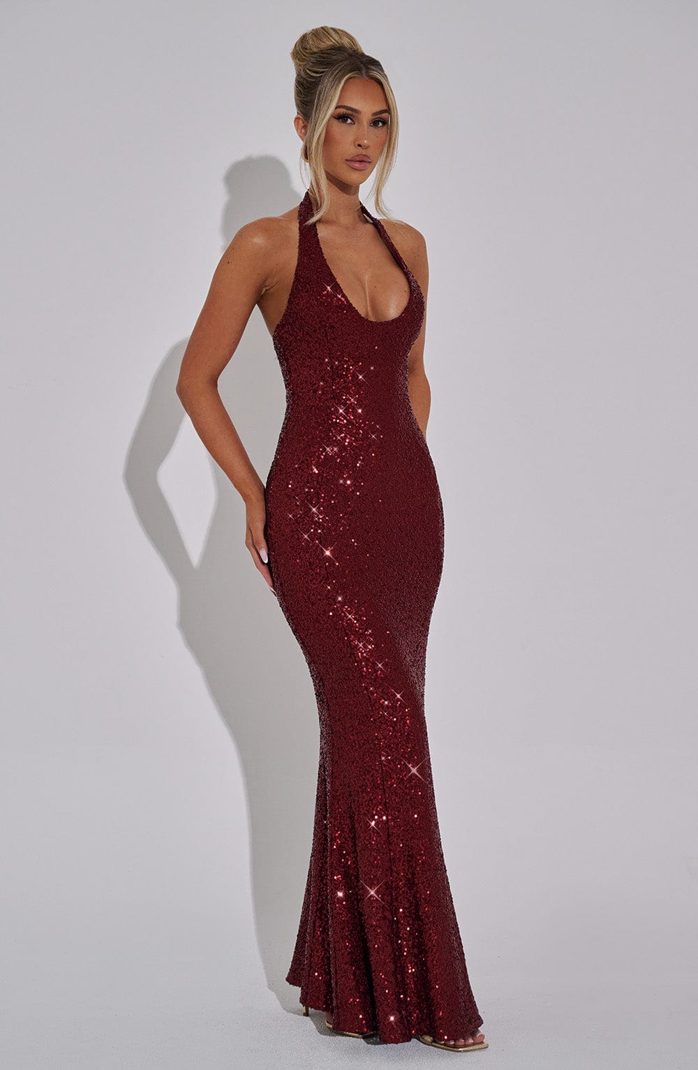 Odette Maxi Elbise - Şarap Rengi