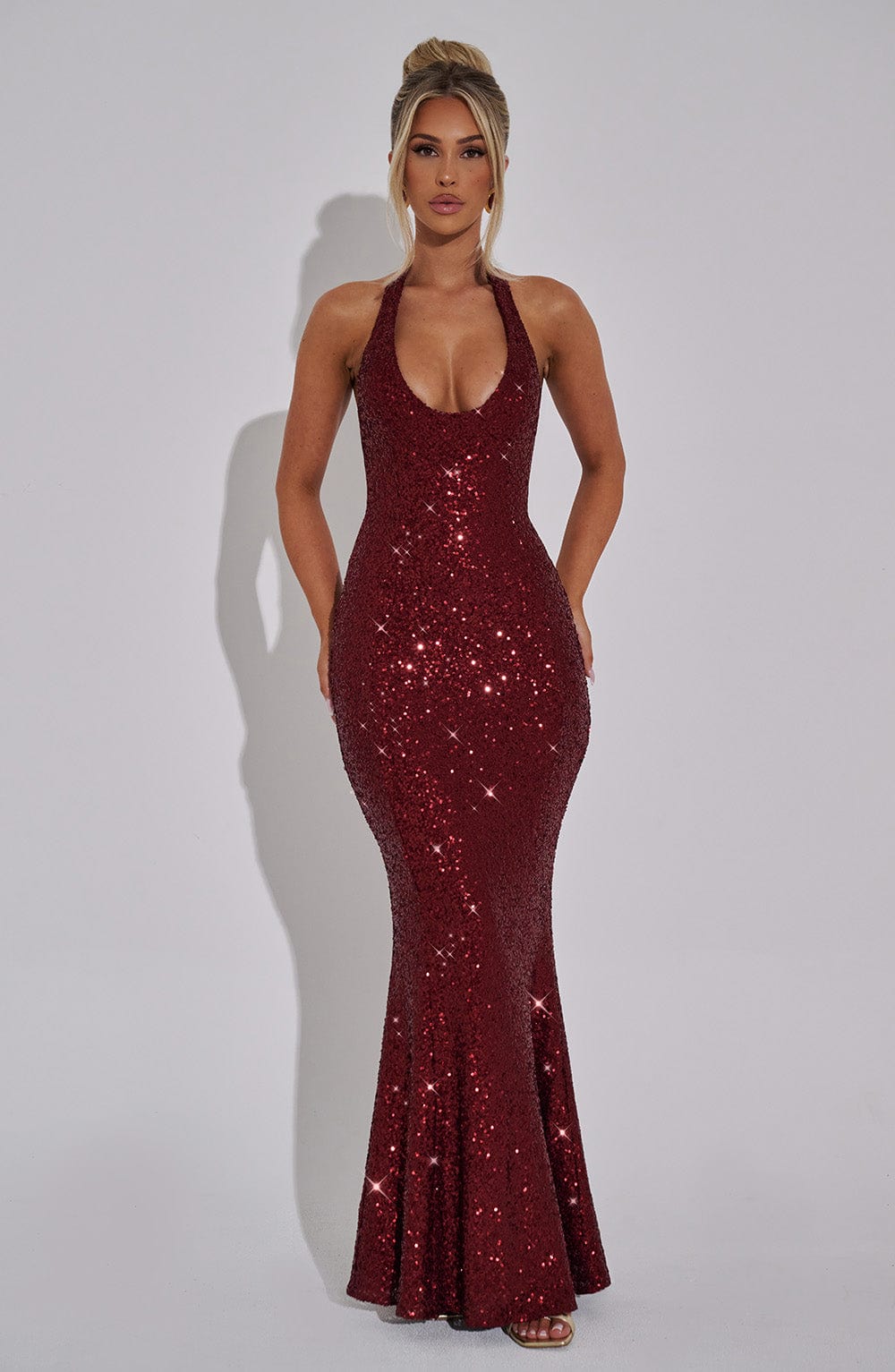 Odette Maxi Elbise - Şarap Rengi