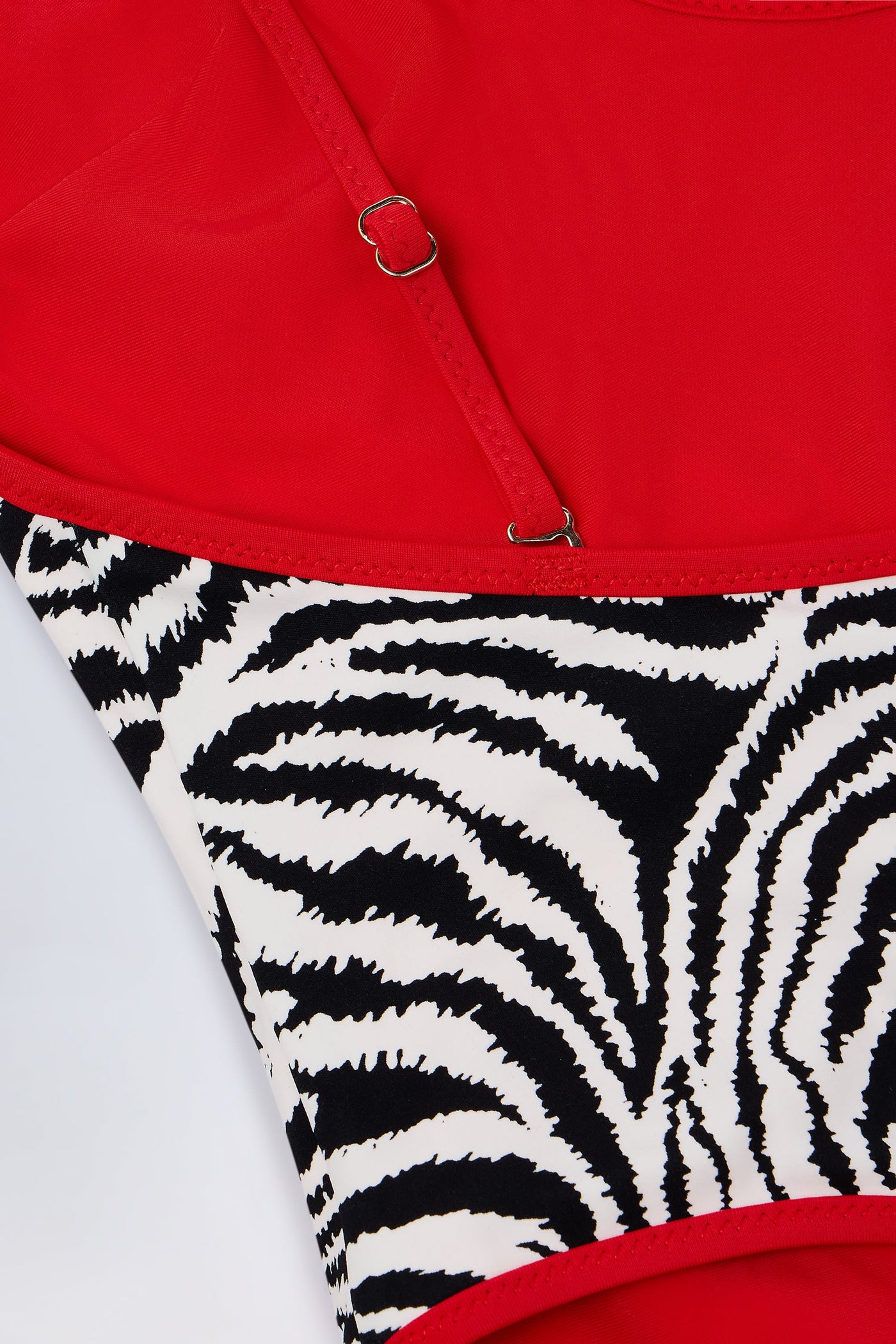 Zebra Desenli, Çapraz Sırtlı, Şık Detaylı Mayo