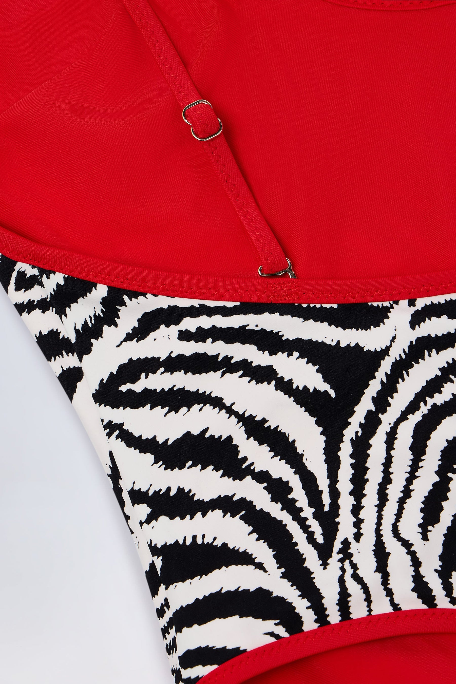 Zebra Desenli, Çapraz Sırtlı, Şık Detaylı Mayo