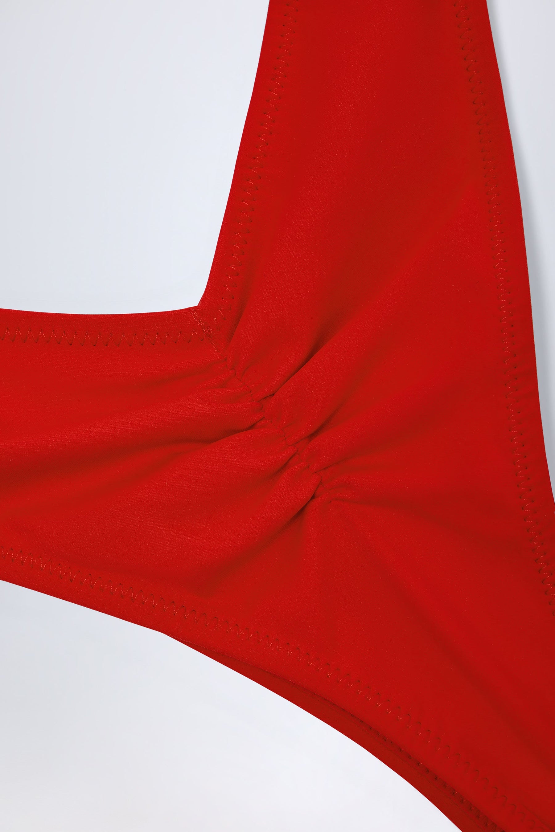 Ateş Kırmızısı Renginde Büzgülü, Cesur Bikini Altı