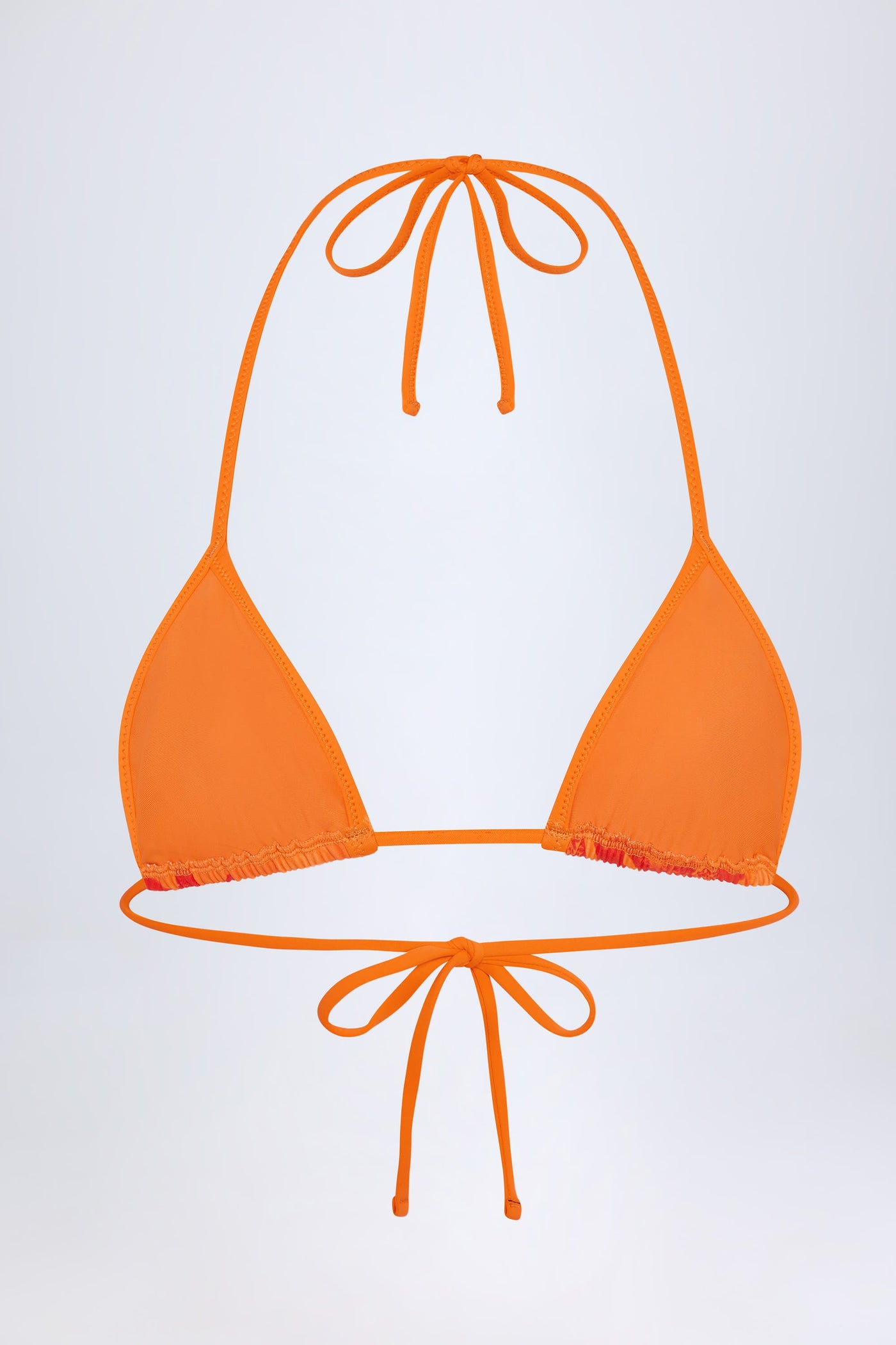 Turuncu Orkide Desenli Üçgen Bikini Üstü