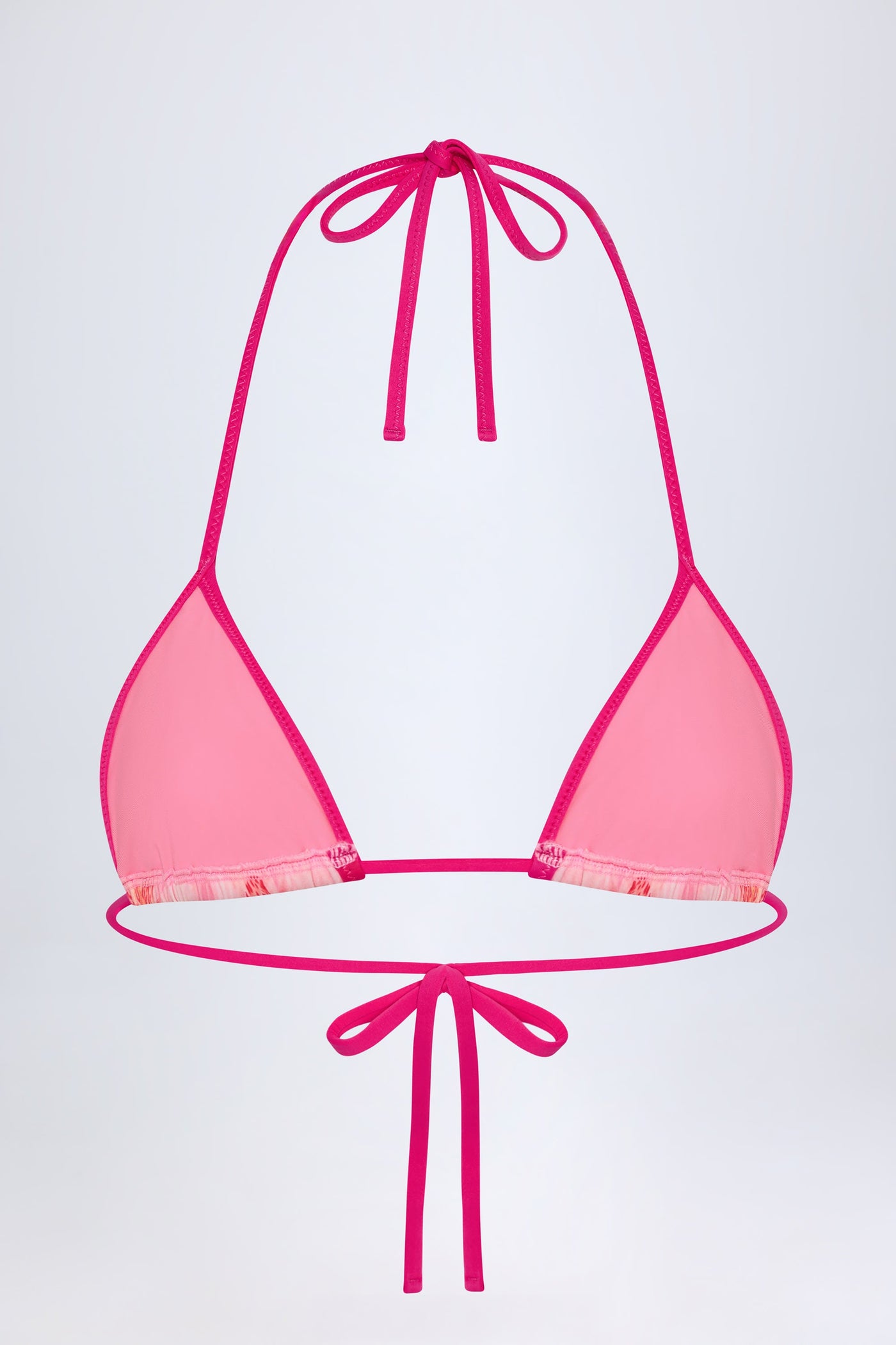 Pembe Orkide Desenli Üçgen Bikini Üstü